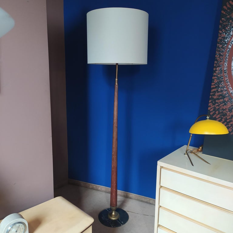 1930s Art Deco Floor Lamp in Brass Wood and Marble For Sale at 1stDibs ...