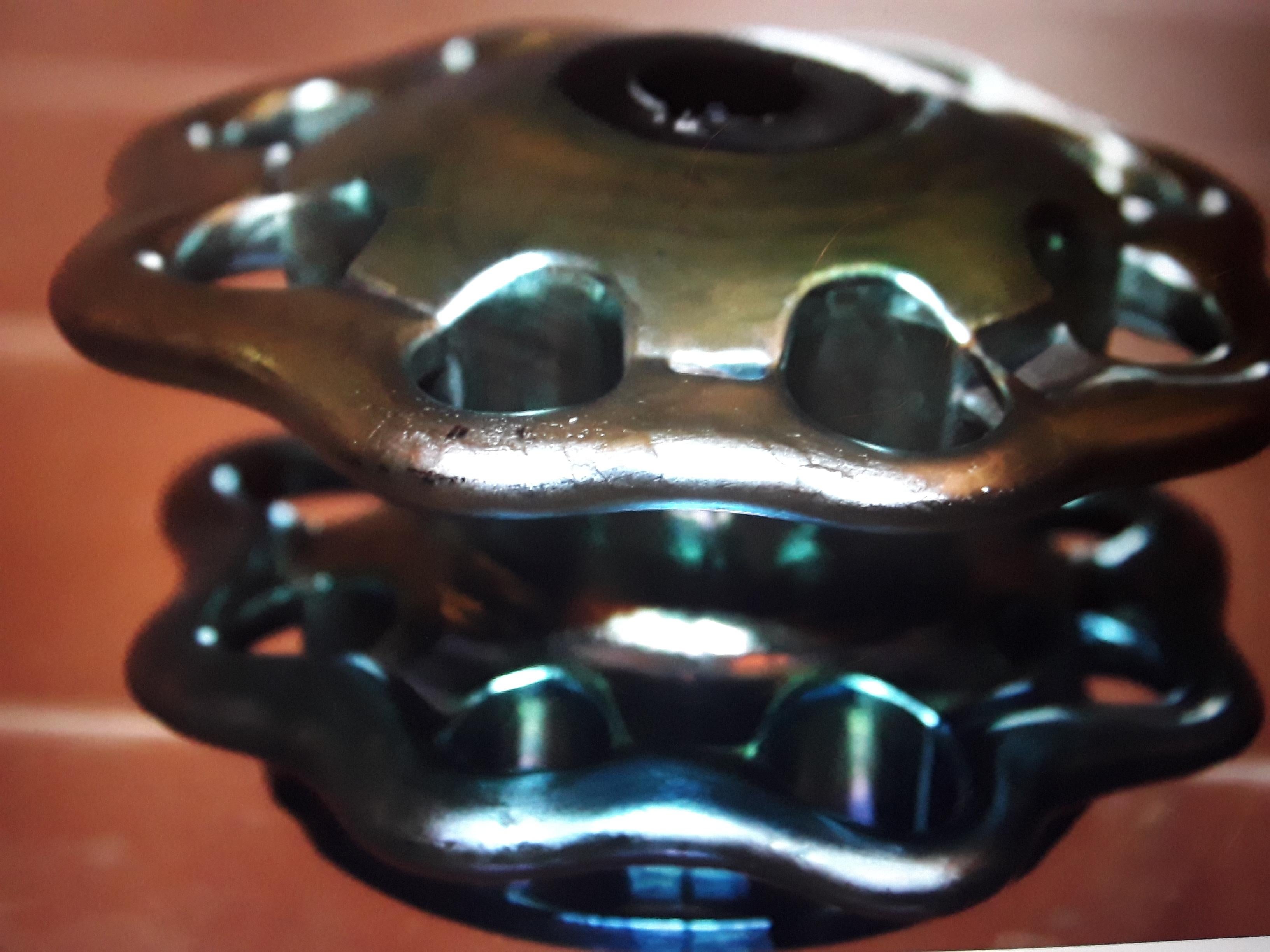Verre d'art Vase Art Déco Frederic Carders bleu Aurene Bud [Frog] par Steuben Art Glass, années 1930 en vente