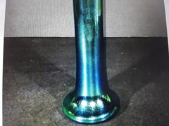 Vaso Art Deco Frederick Carder blu con volant del 1930 - Firmato