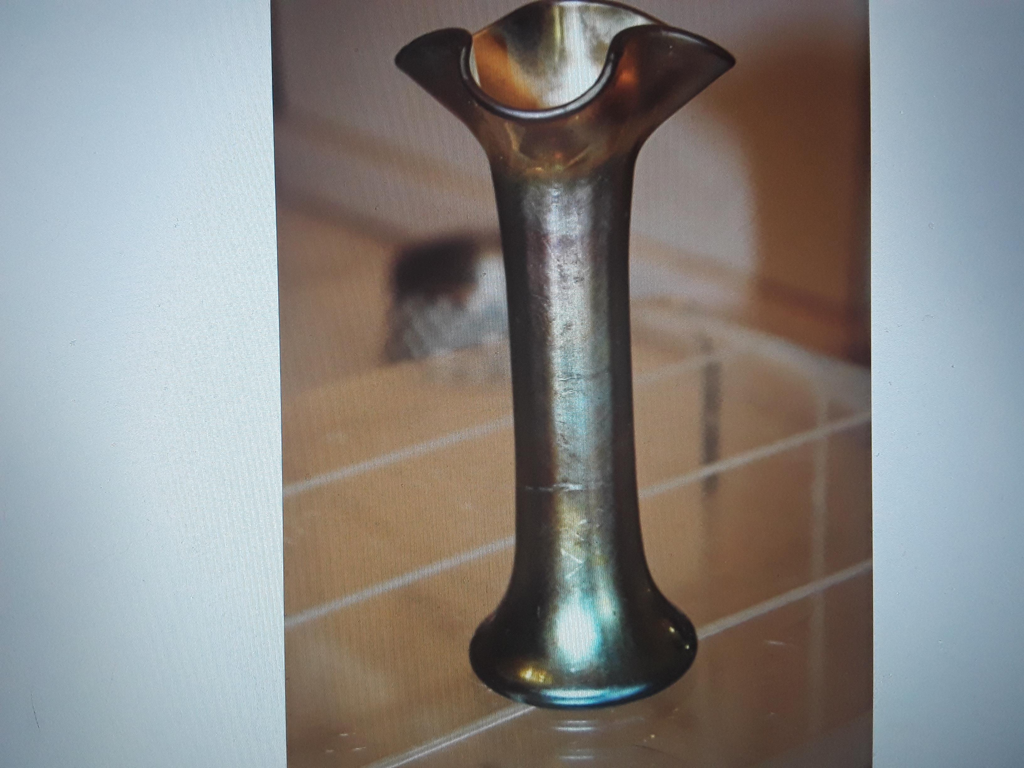 Art Deco del 1930 Frederick Carders Steuben Glass Gold Aurene Flared Top -- Marcato in vendita 1