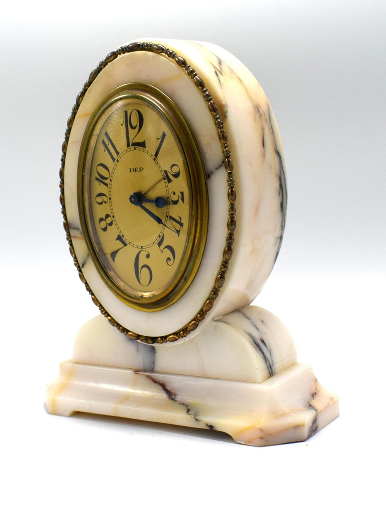 1930s Art Deco French Alarm Bedside Clock by Dep at 1stDibs