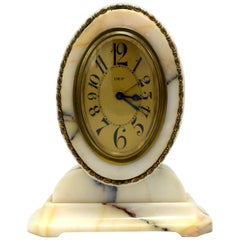 Retro 1930s Art Deco French Alarm Bedside Clock by Dep