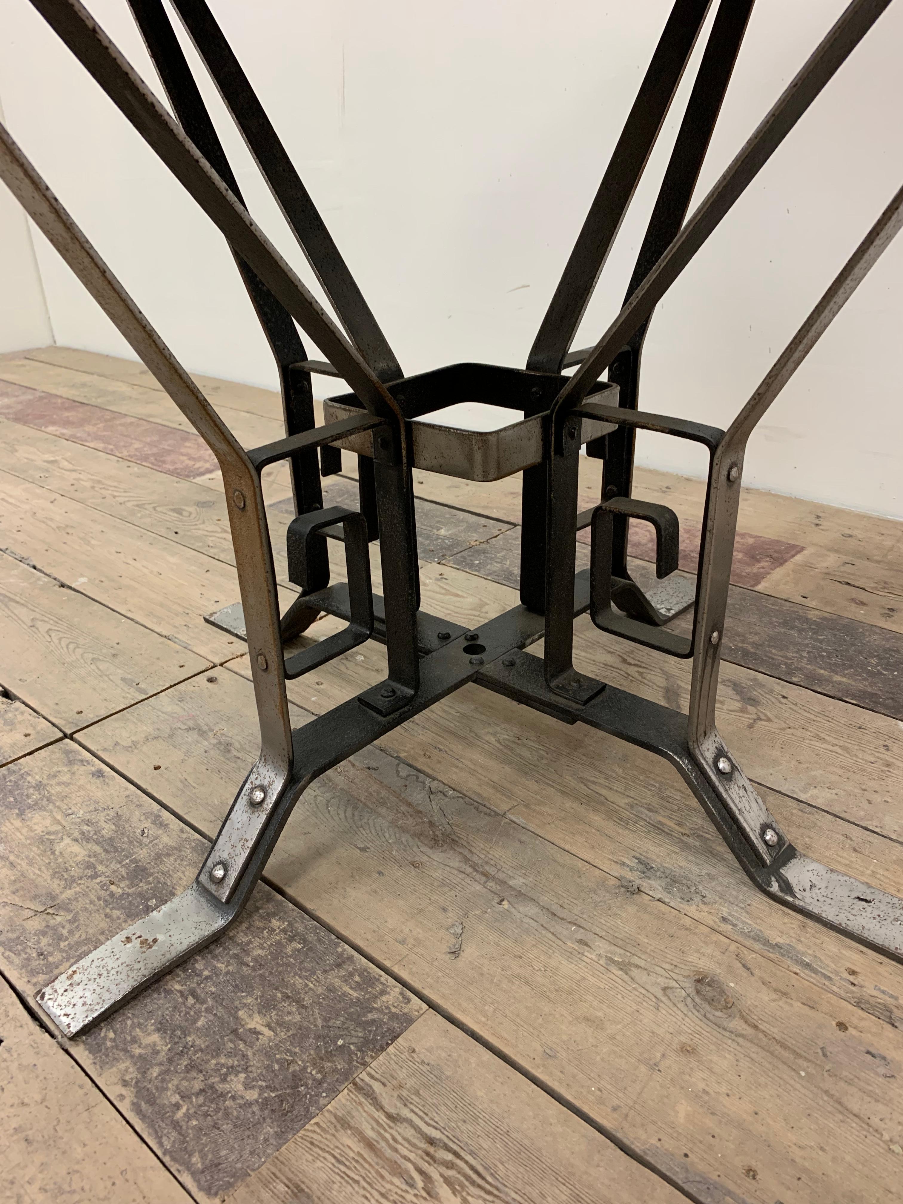 Metal 1930s Art Deco French architecturally inspired polished metal Garden table For Sale
