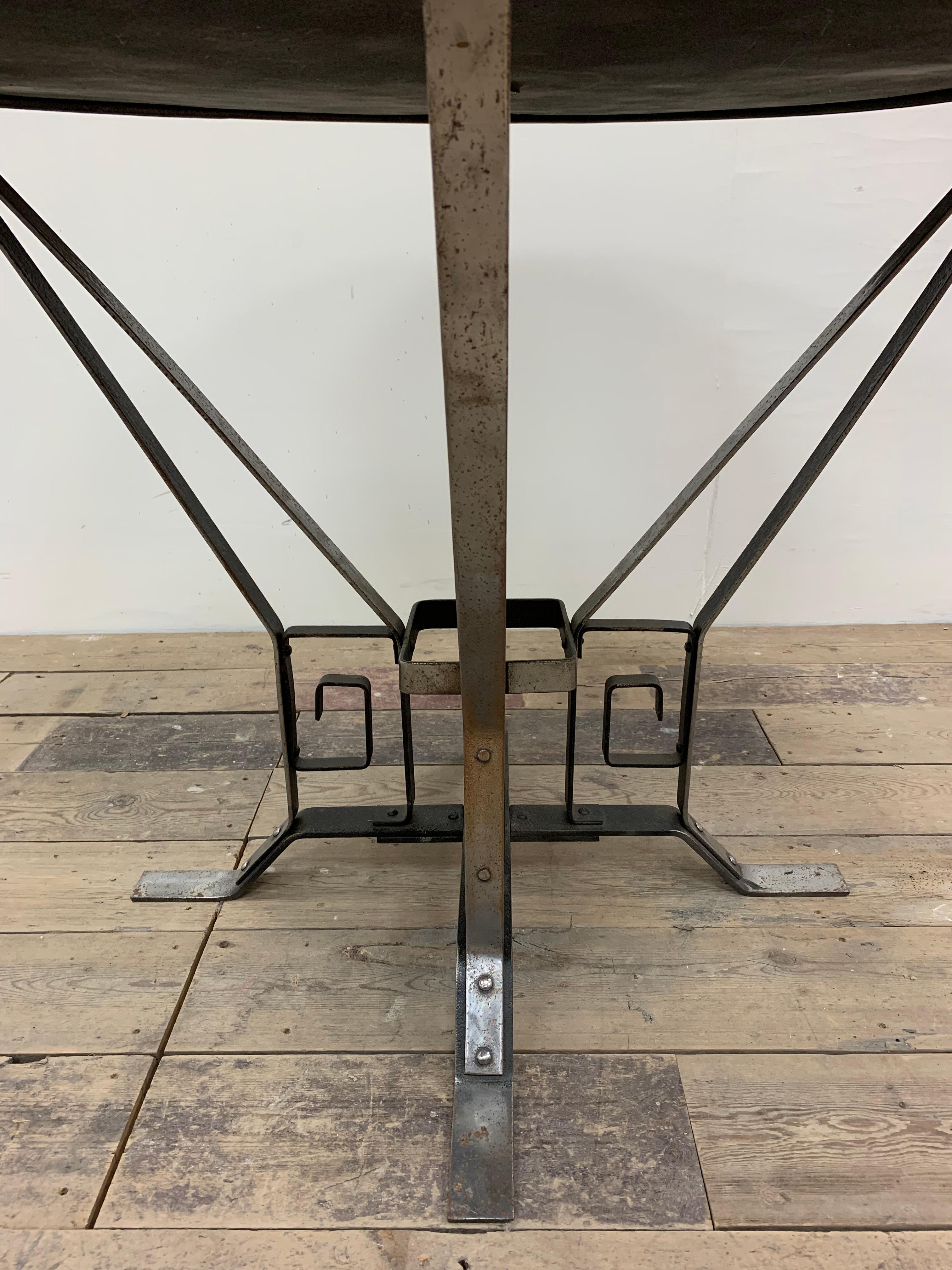 1930s Art Deco French architecturally inspired polished metal Garden table For Sale 1