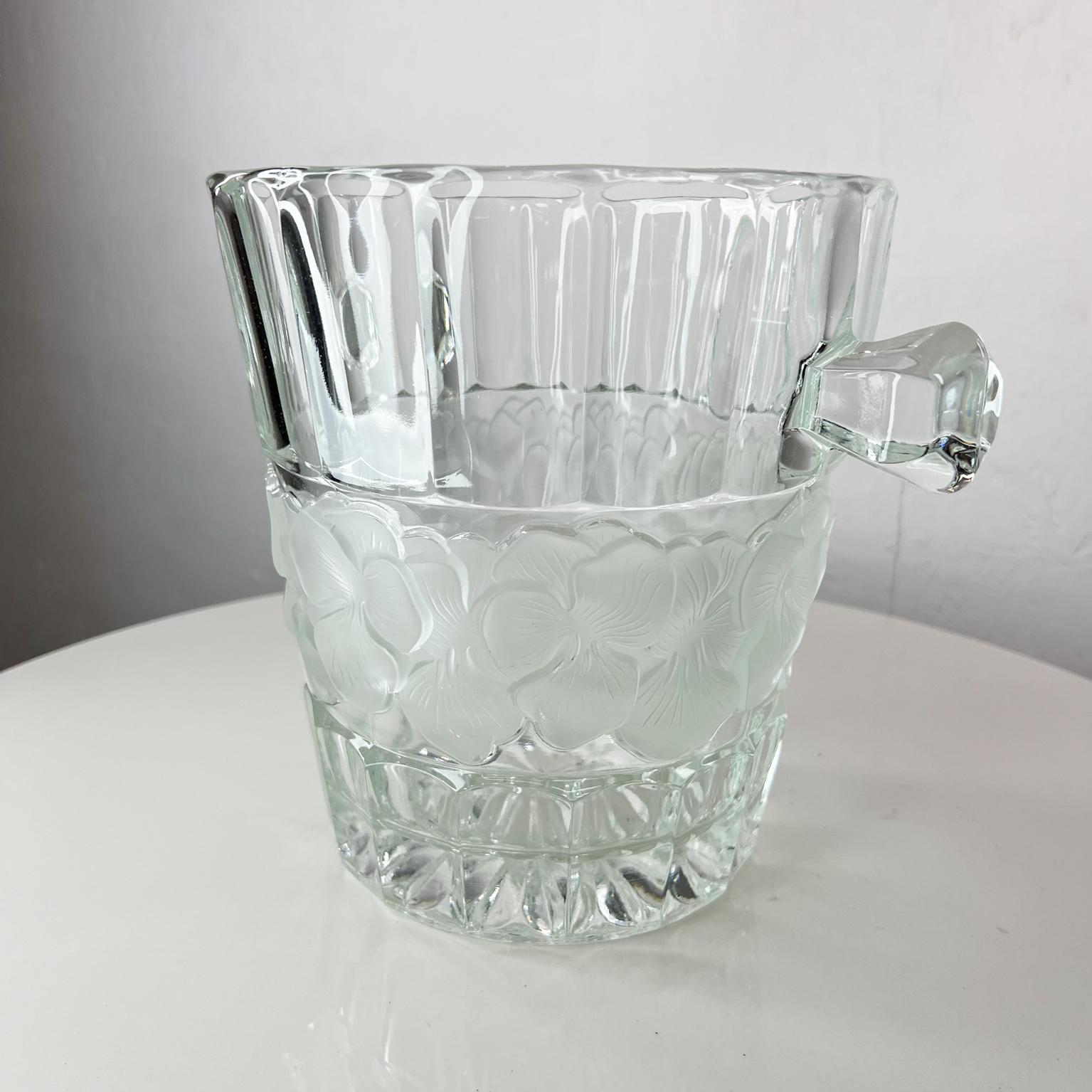 1930s Art Deco French Art Glass Champagne Bucket Floral Design 1
