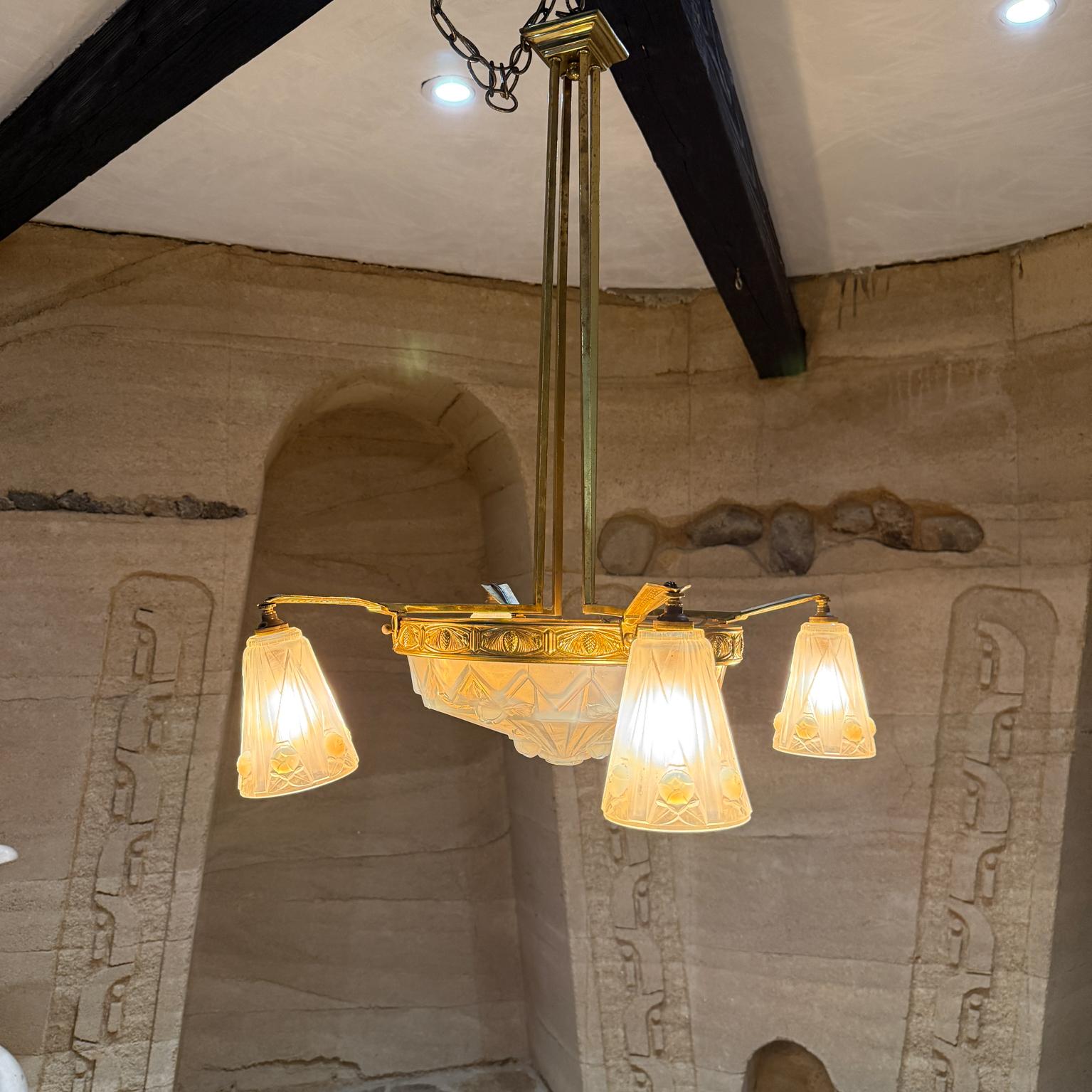 Lampadario francese Art Deco anni '30 EJG Jean Gauthier Francia in vendita 4