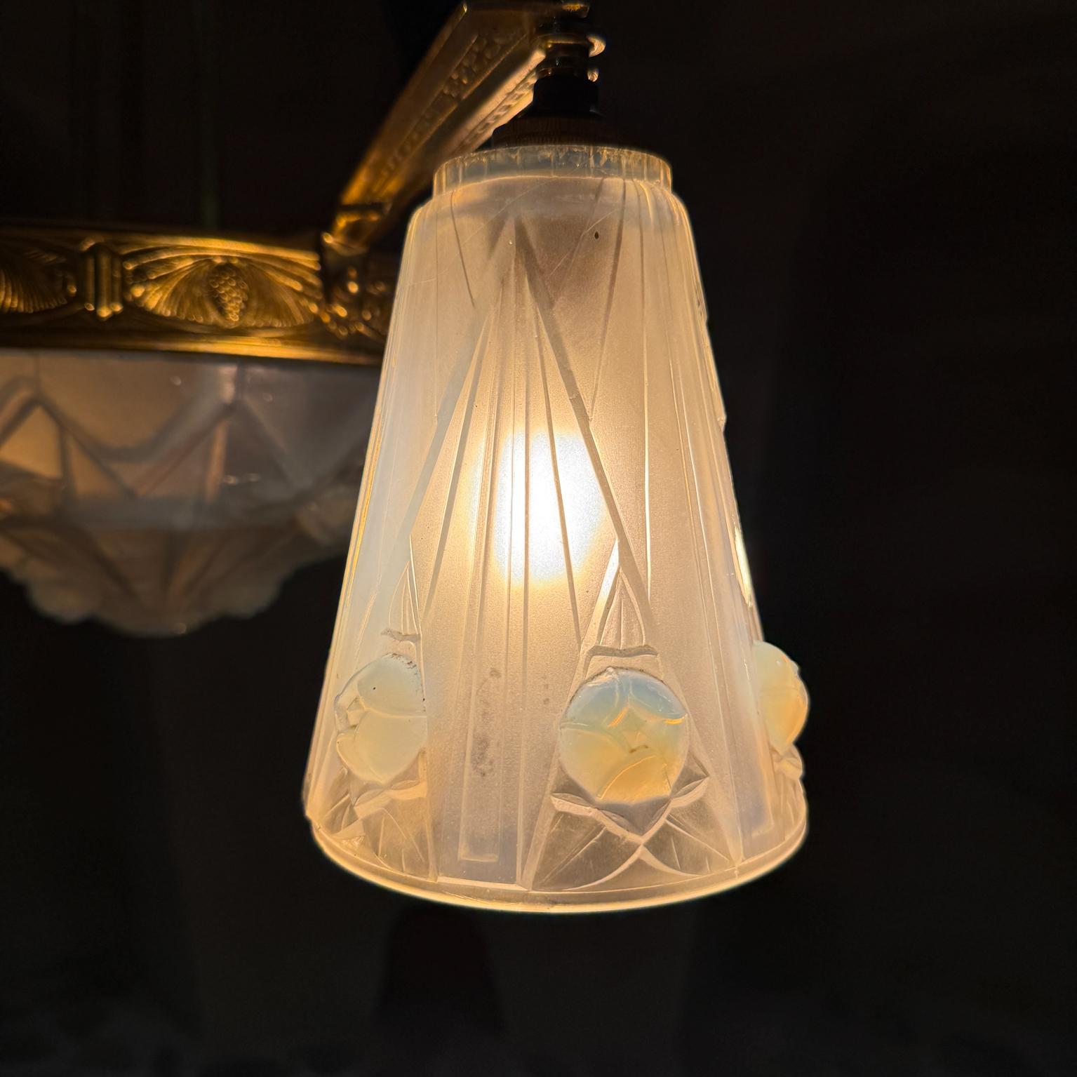 Lampadario francese Art Deco anni '30 EJG Jean Gauthier Francia in vendita 5