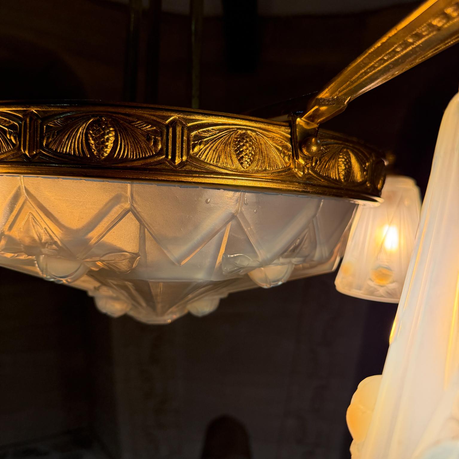 Lampadario francese Art Deco anni '30 EJG Jean Gauthier Francia in vendita 6