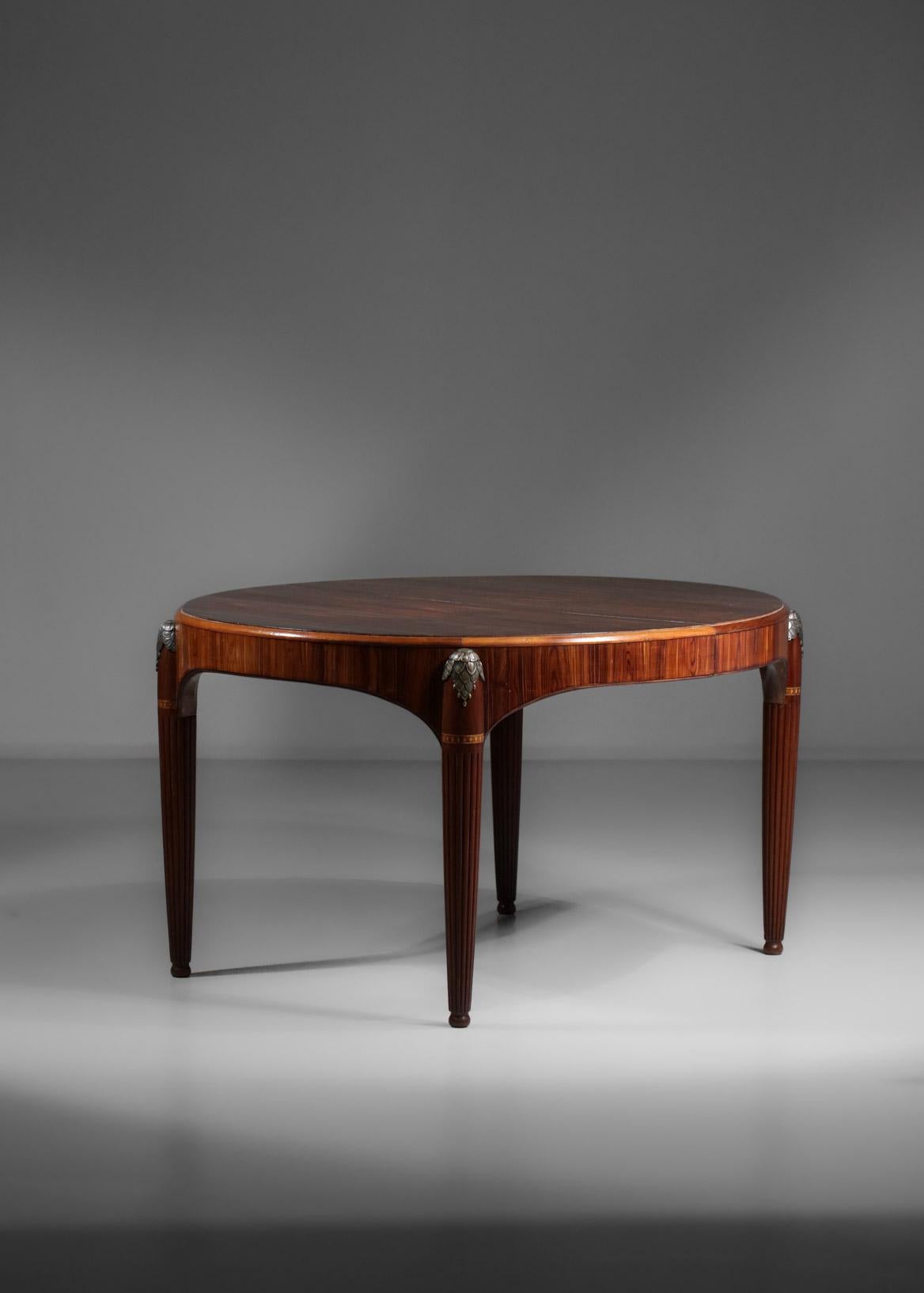 Mid-20th Century 1930's Art Deco French Dining Table Style Maurice Jallot Solid Wood, E318