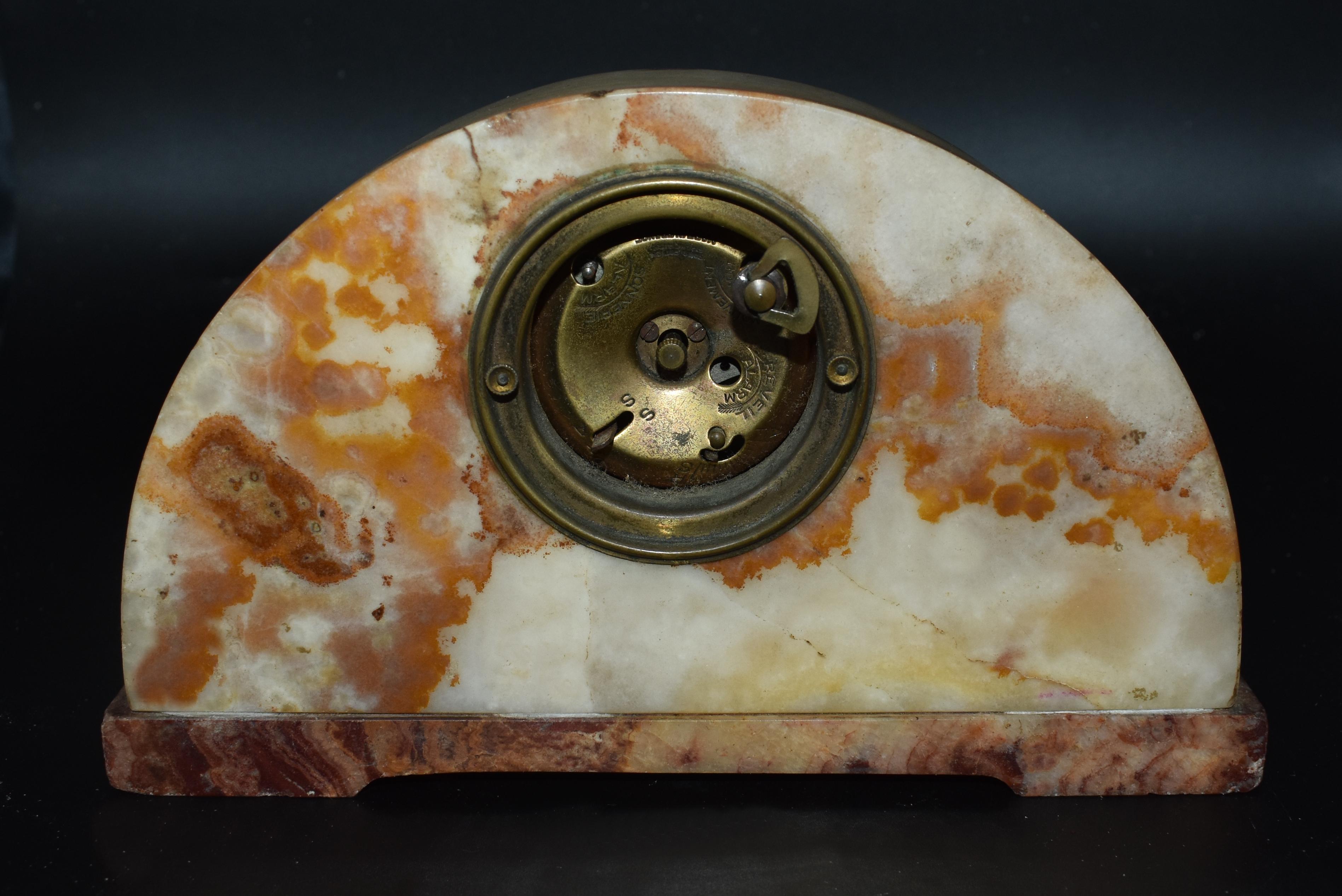 20th Century 1930s Art Deco French Marble Clock