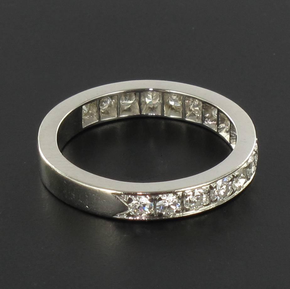 Women's 1930s Art Deco French Platinum Diamond Wedding Ring