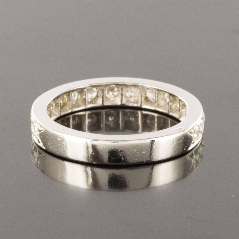 1930s Art Deco French Platinum Diamond Wedding Ring For