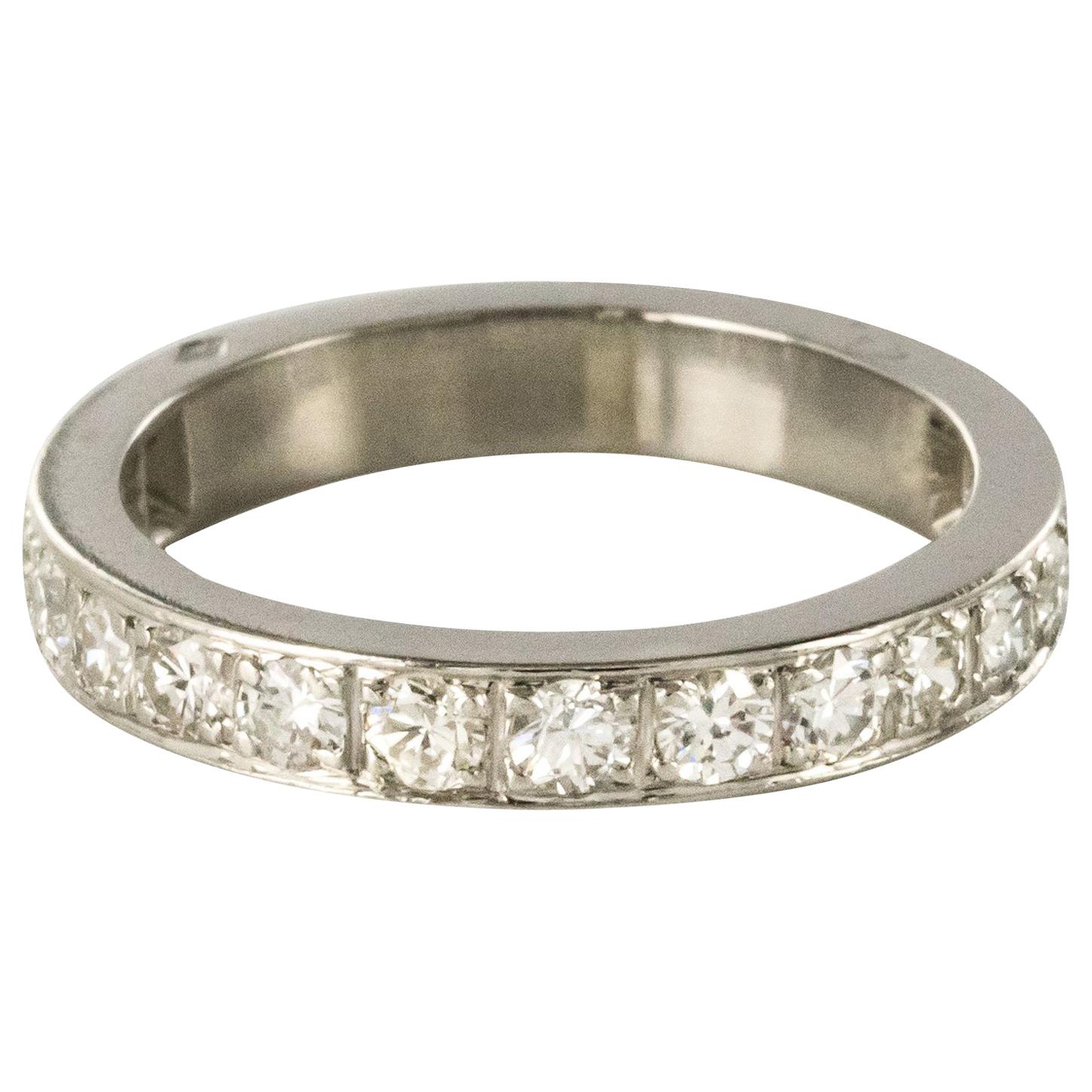 1930s Art Deco French Platinum Diamond Wedding Ring