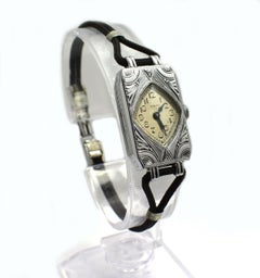 1930s Art Deco Geometric Ladies Watch By Elgin