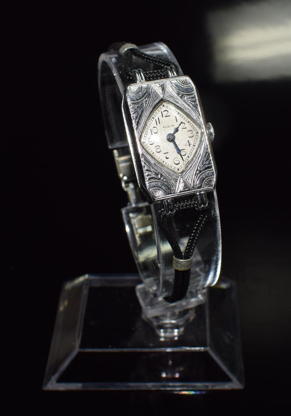 Women's 1930s Art Deco Geometric Ladies Watch by Elgin