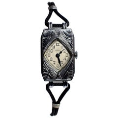 1930s Art Deco Geometric Ladies Watch By Elgin