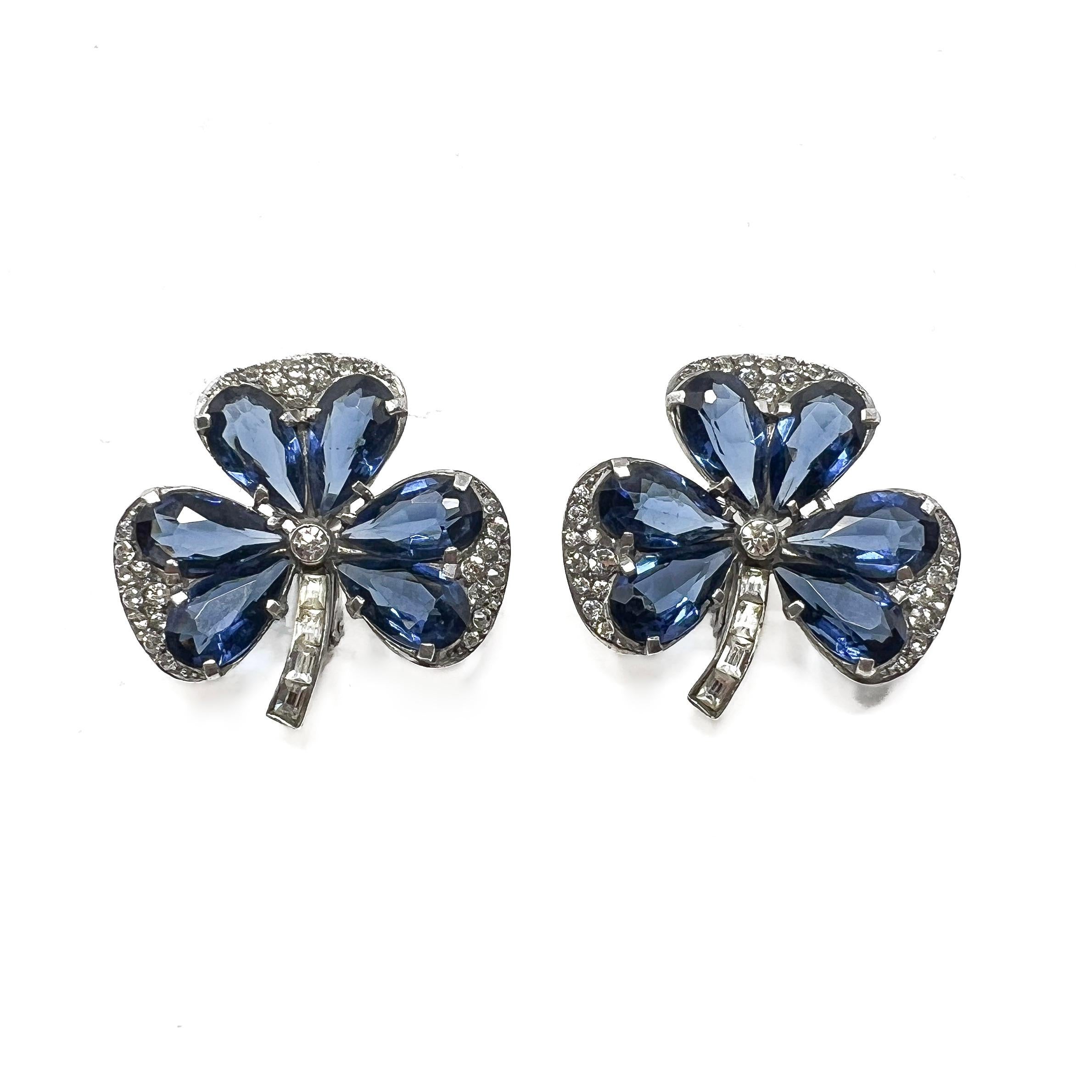 These elegant earrings, featuring shimmering paste stones, date from the 1930s and were most likely made in Germany. 

Condition Report:
Excellent

The Details...
These earrings are constructed from silver - they are stamped on their reverse with