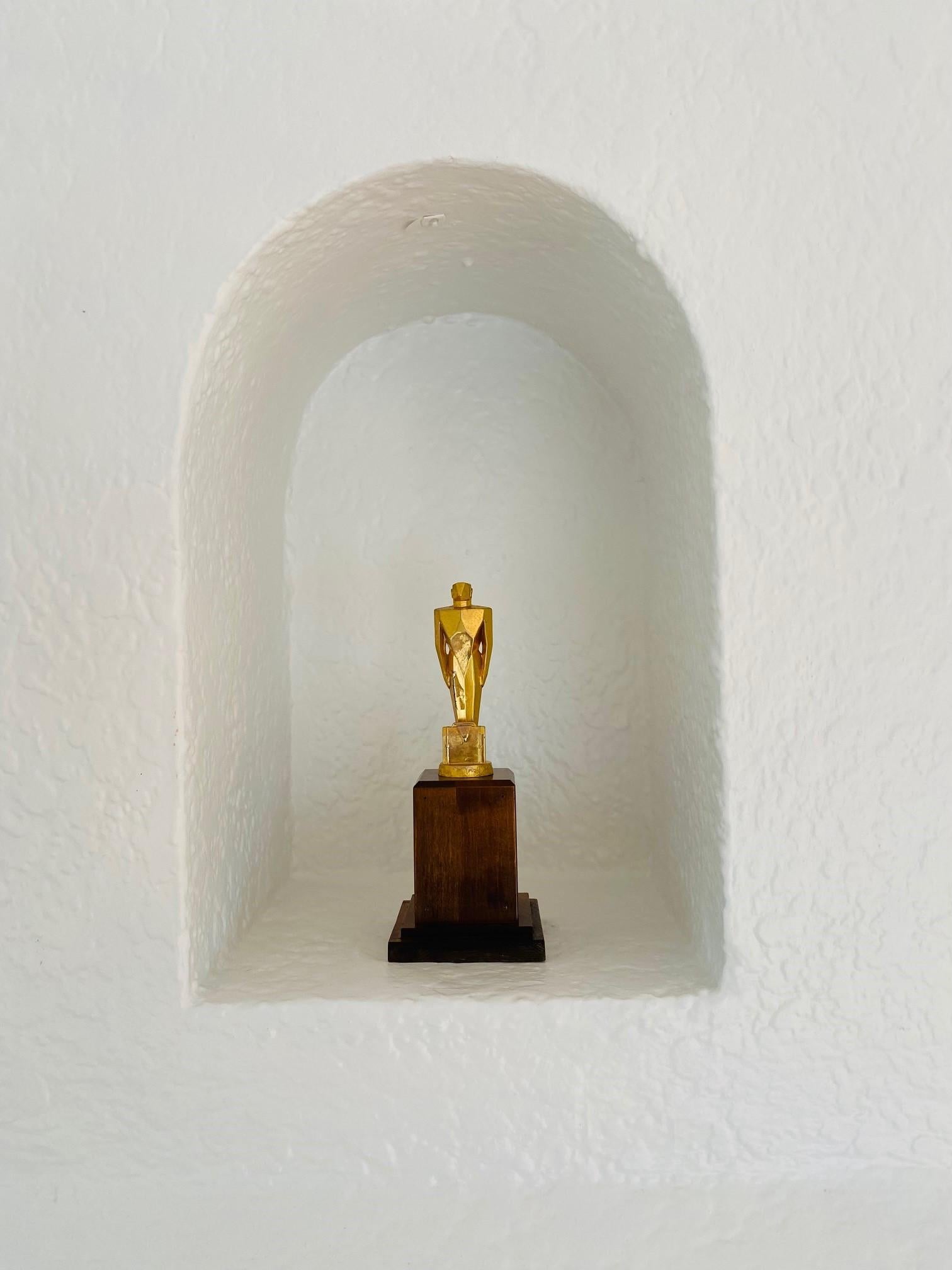 1930s Art Deco Gilded Trophy Sculpture  3
