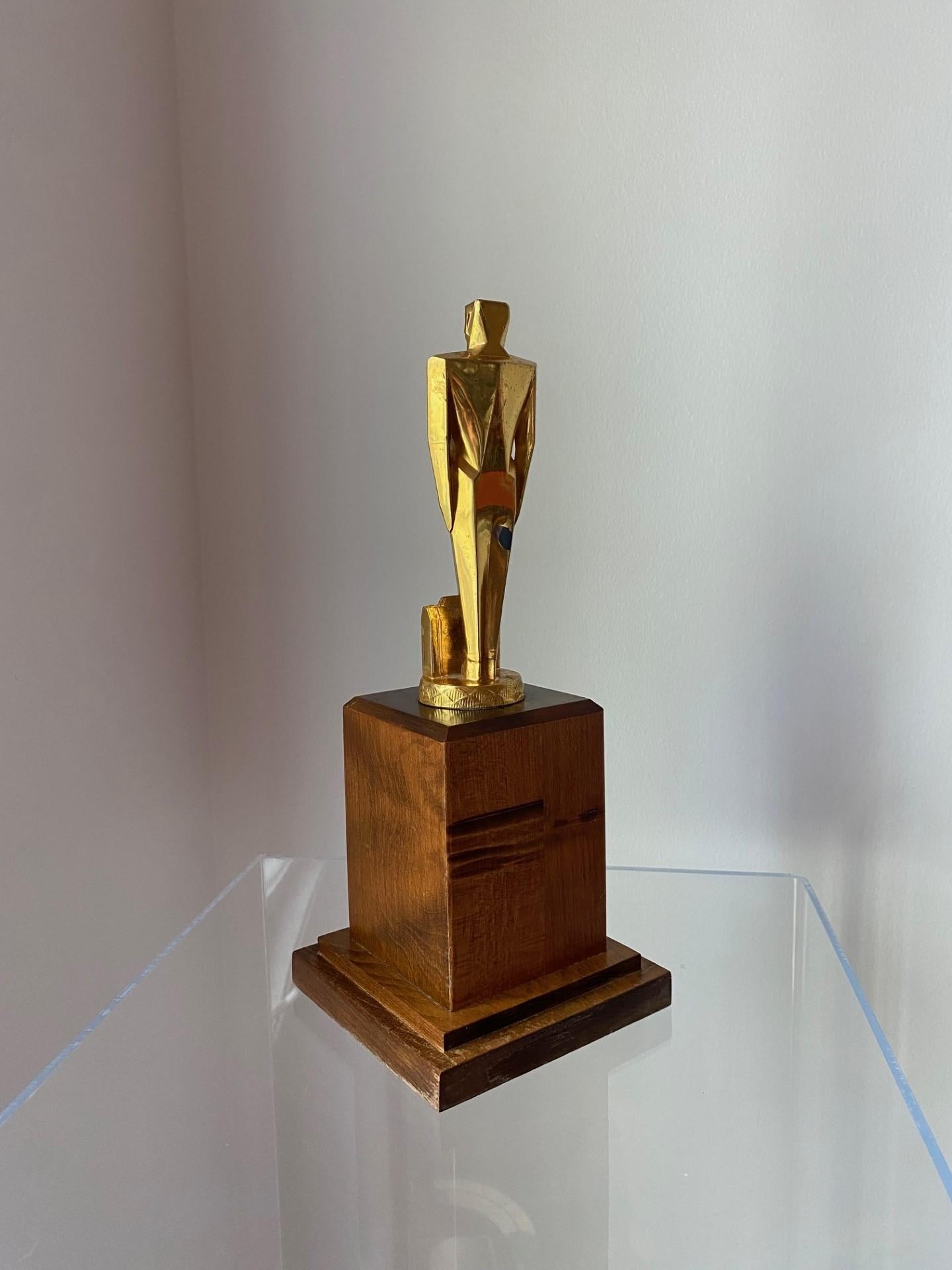 1930s Art Deco Gilded Trophy Sculpture  1
