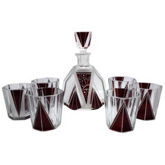 1930s Art Deco Glass Decanter Set