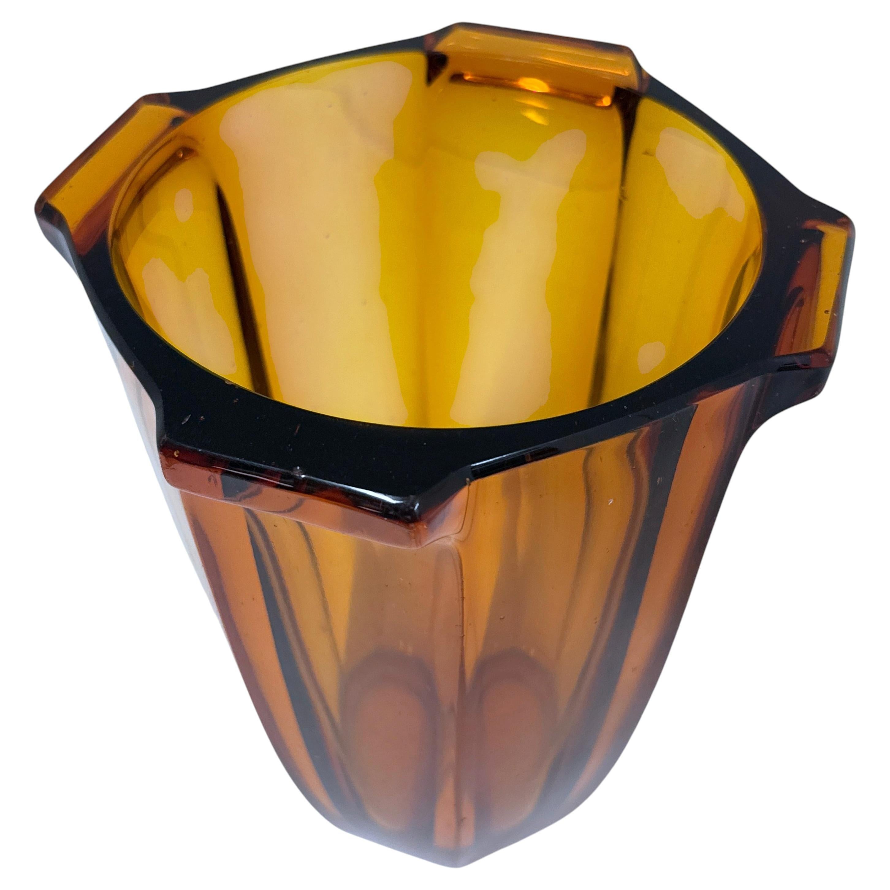 1930's Art Deco Glass Vase by Rudolf Schrötter - Inwald Glassworks, (CZ)