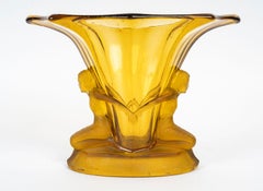1930's Art Deco Goblet in Yellow Glass Paste.