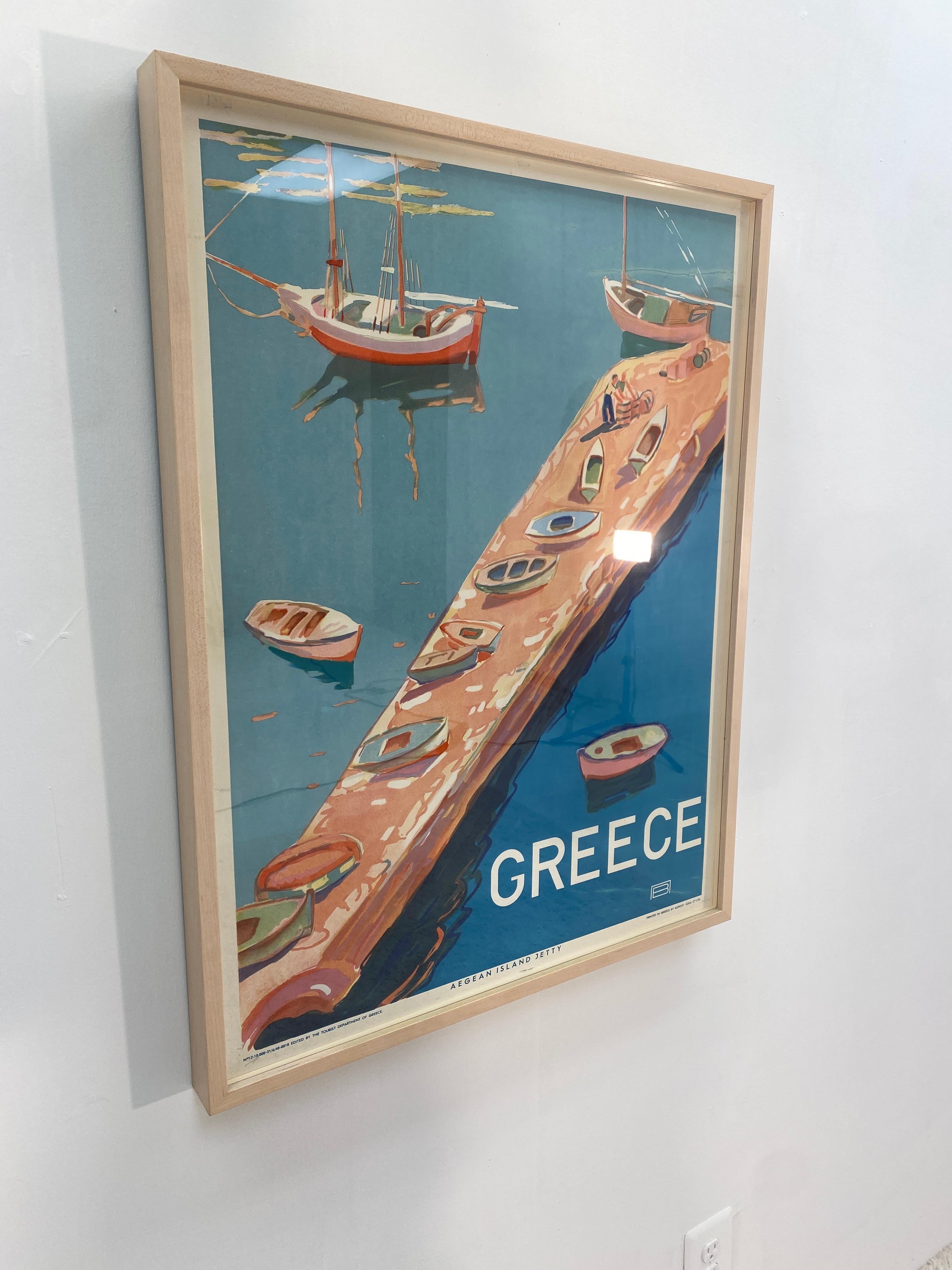 Mid-20th Century 1930s Art Deco Greek Travel Poster
