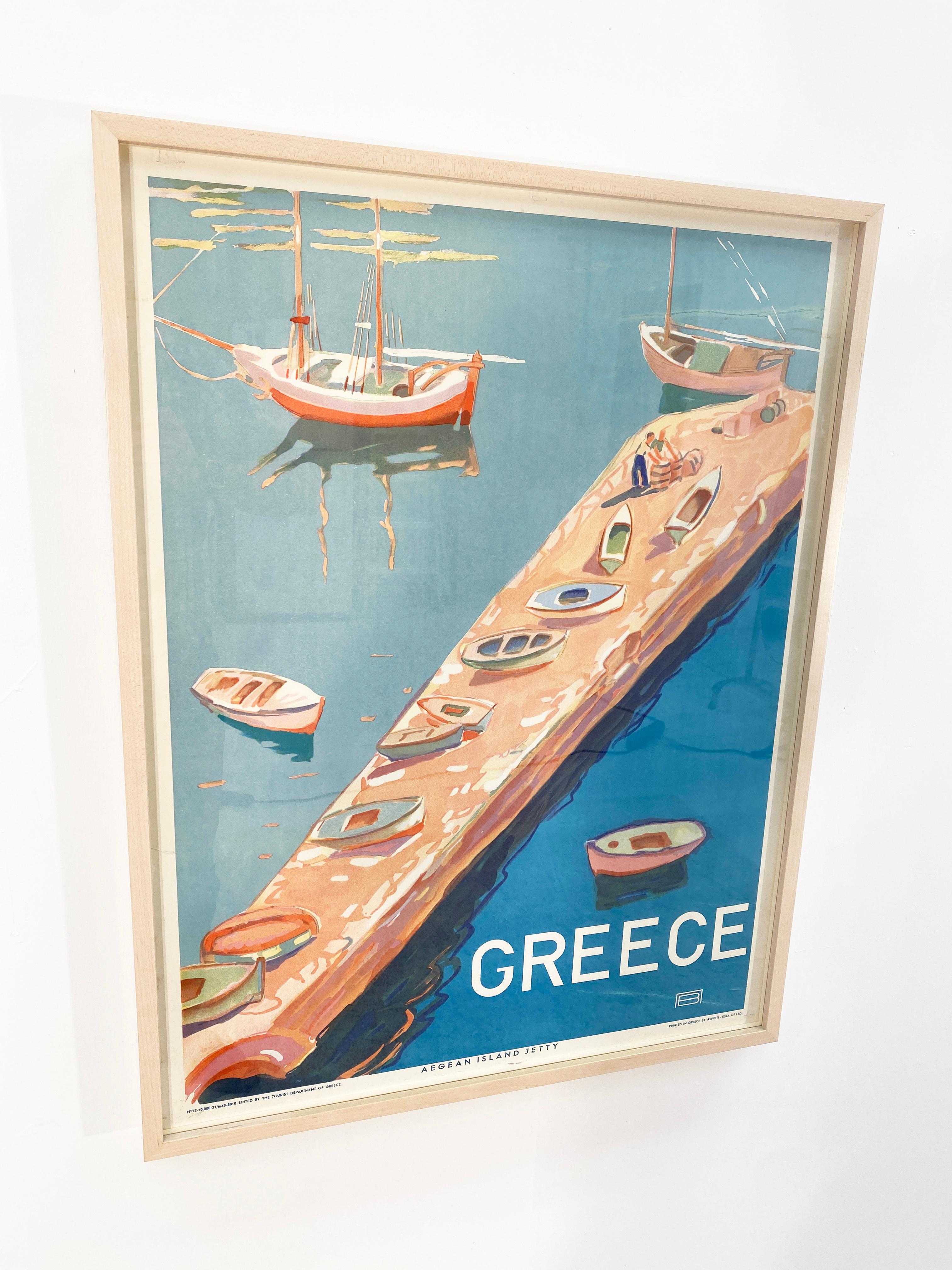 Paper 1930s Art Deco Greek Travel Poster