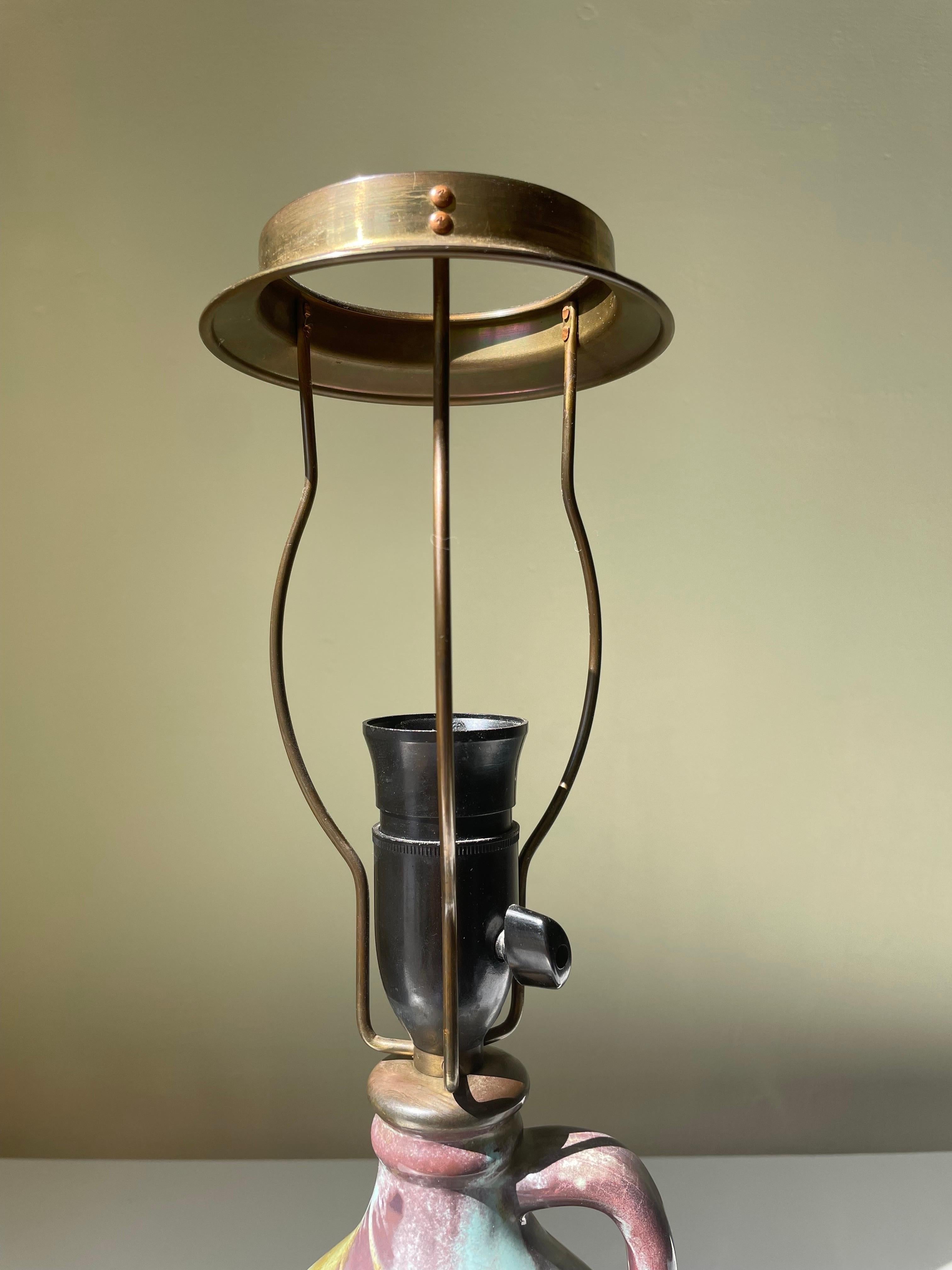 Lampe de table Artful Green en céramique des années 1930, Michael Andersen, Danemark en vente 6