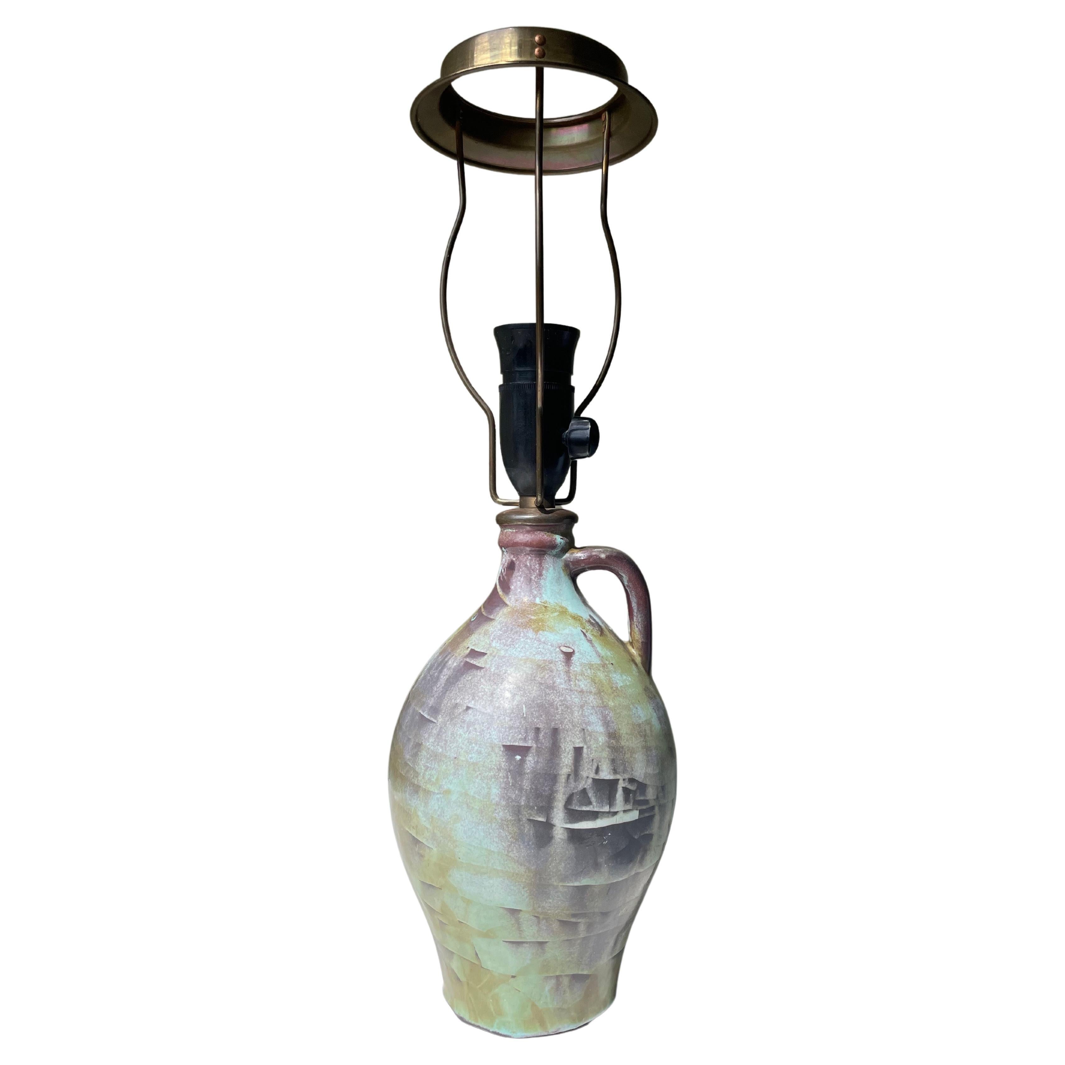 Grüne Art-Déco-Tischlampe aus Keramik, Michael Andersen, Dänemark, 1930er Jahre