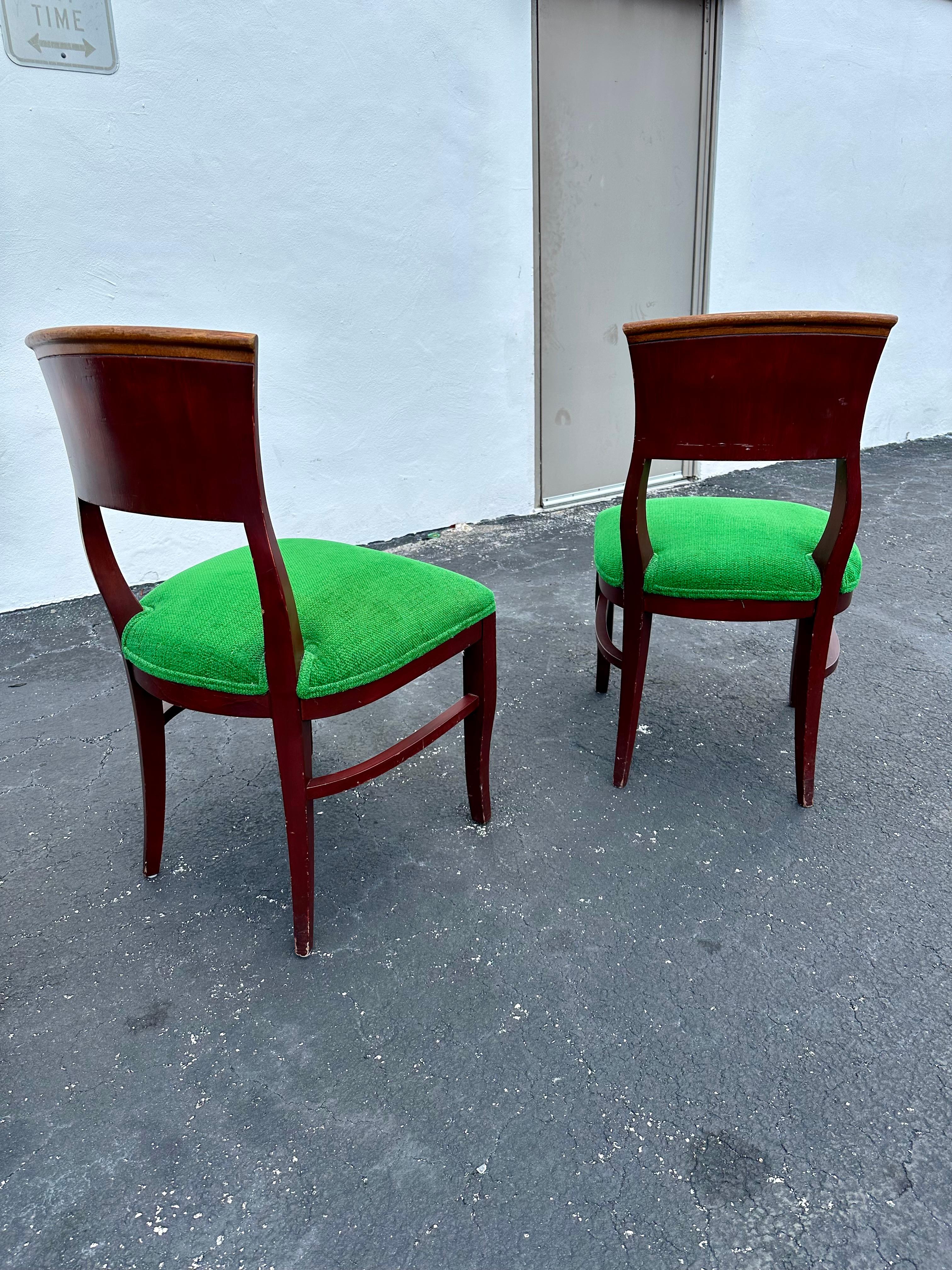 Sedie da pranzo in legno bicolore verde Artful Green degli anni '30, set di 4 pezzi in vendita 3