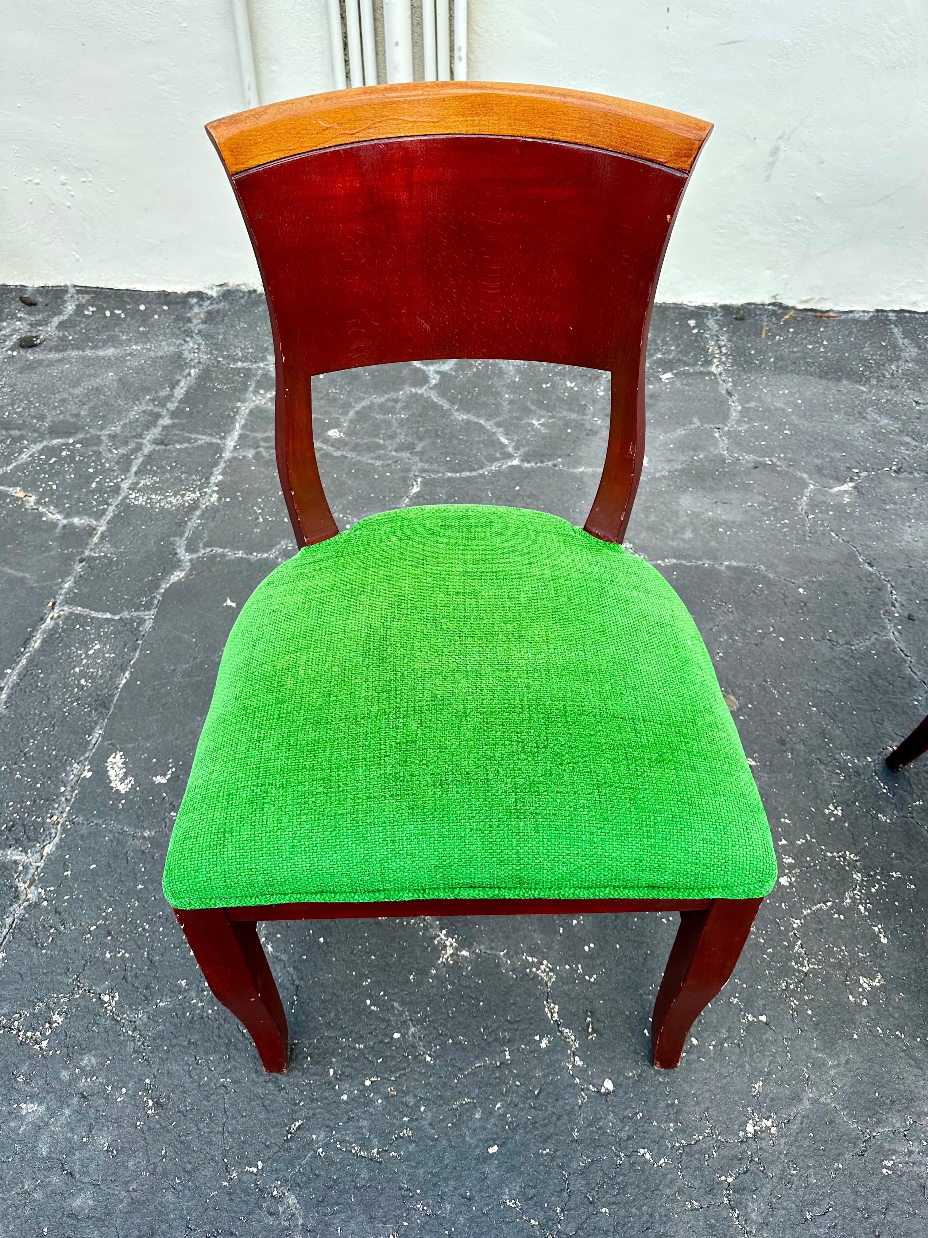 Legno Sedie da pranzo in legno bicolore verde Artful Green degli anni '30, set di 4 pezzi in vendita