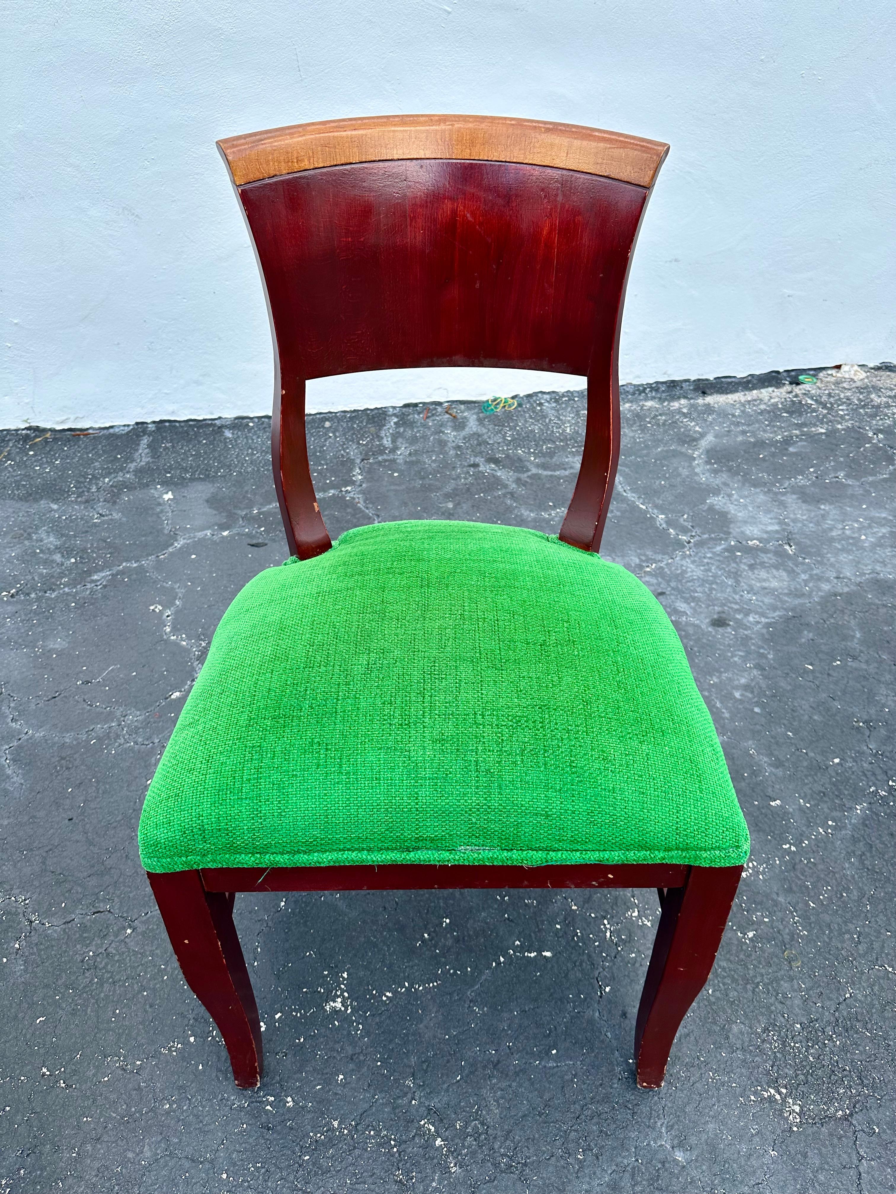 Sedie da pranzo in legno bicolore verde Artful Green degli anni '30, set di 4 pezzi in vendita 1