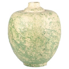 1930er Jahre Art Déco Grünliche kristalline Glasur Sèvres Porzellan Zwiebelvase, Frankreich