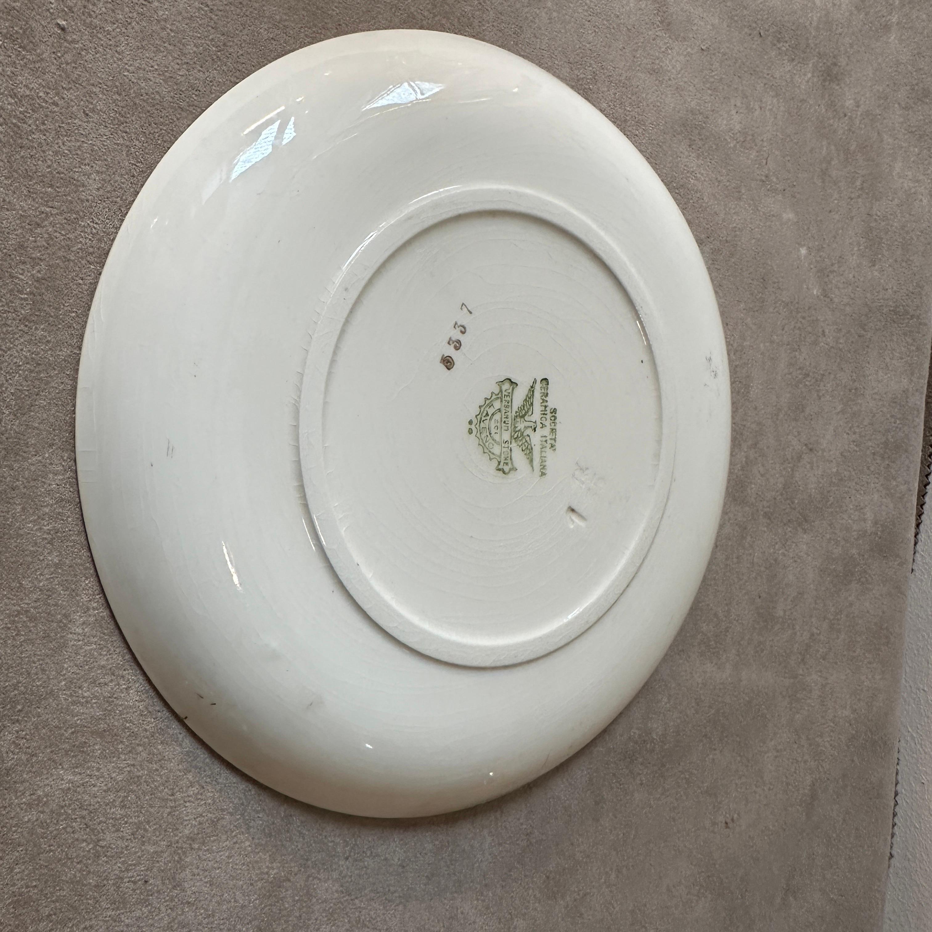 1930er Jahre Art Deco Guido Andlovitz für Laveno Runder Keramikteller (20. Jahrhundert) im Angebot