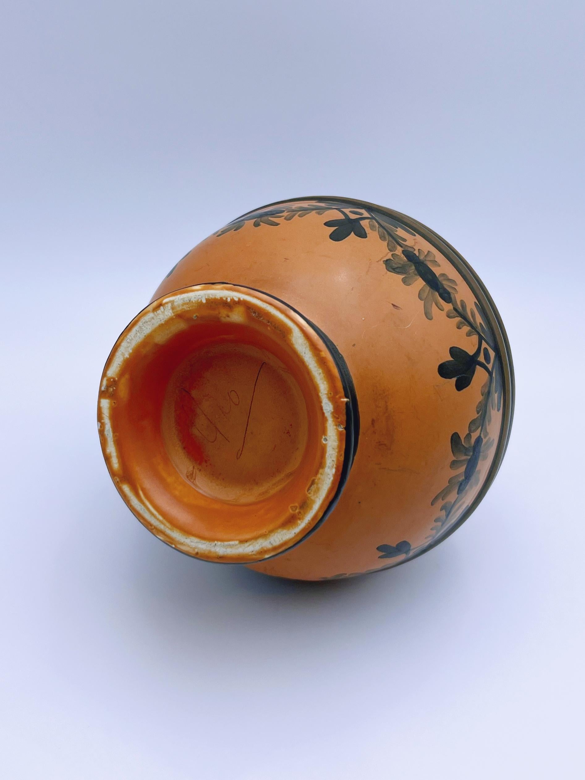 Vase pichet Art déco des années 1930 peint à la main par Egersund Faience, Norvège en vente 5