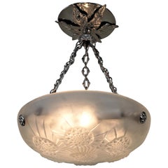 1930s Art Deco Hanging Light Fixture by Jean Noverdy