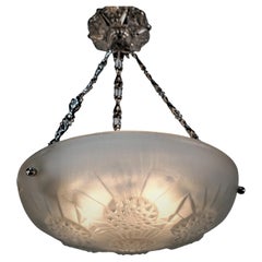 Used 1930s Art Deco Hanging Light Fixture by Jean Noverdy