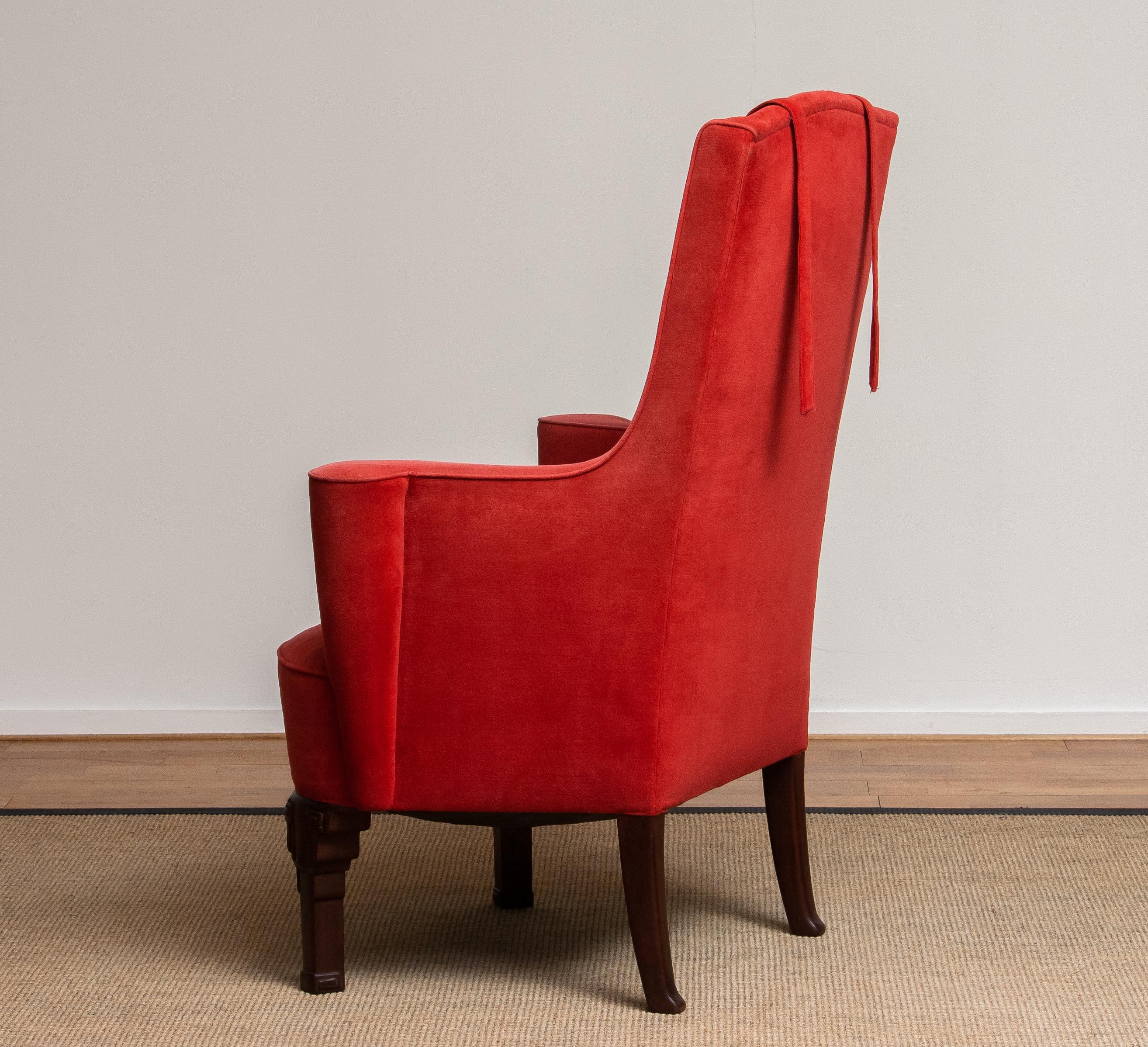 1930's Art Deco / Chippendale Easy Chair in Villa Gallia Style Made in Austria 4
