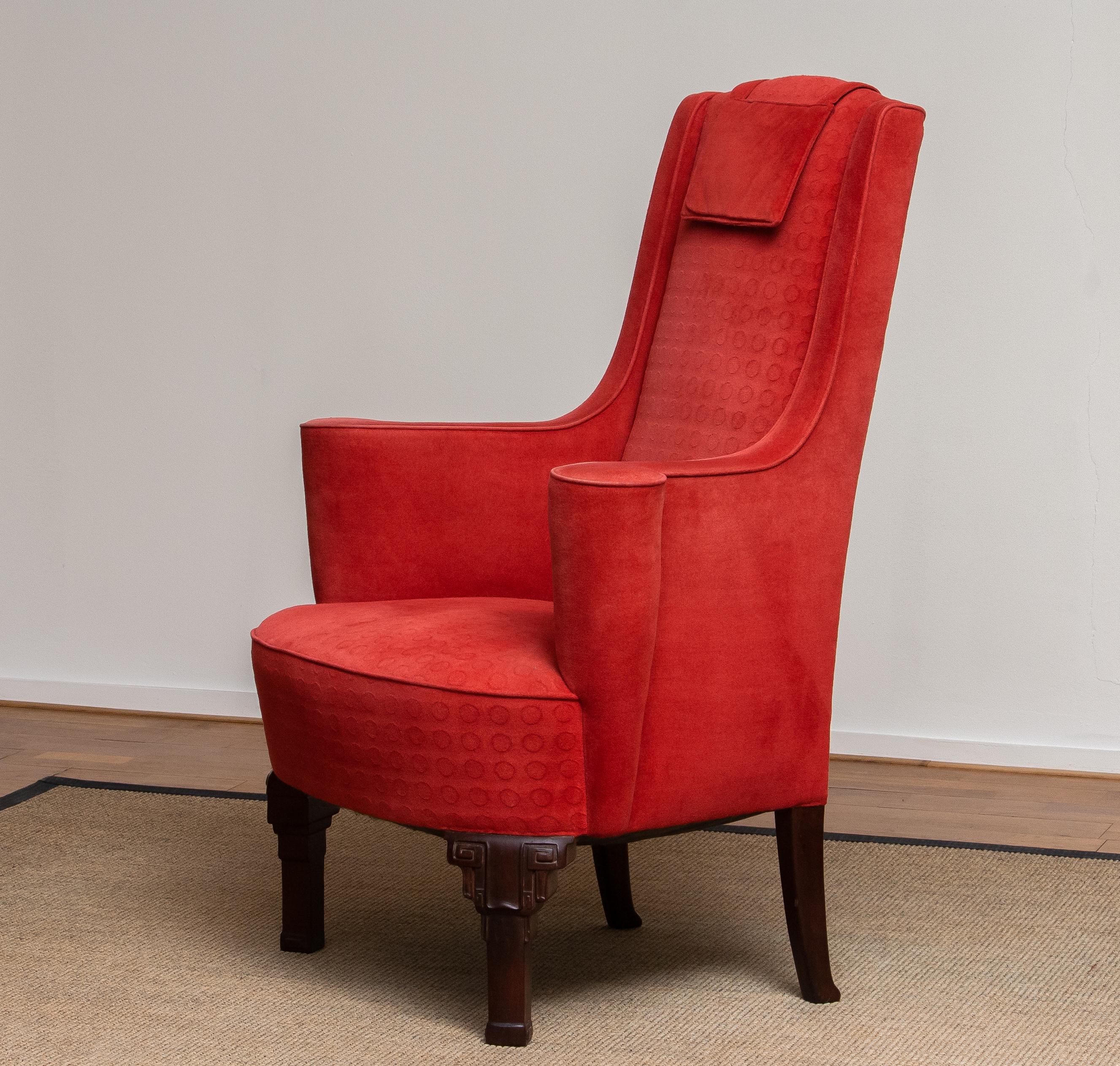 1930's Art Deco / Chippendale Easy Chair in Villa Gallia Style Made in Austria 8