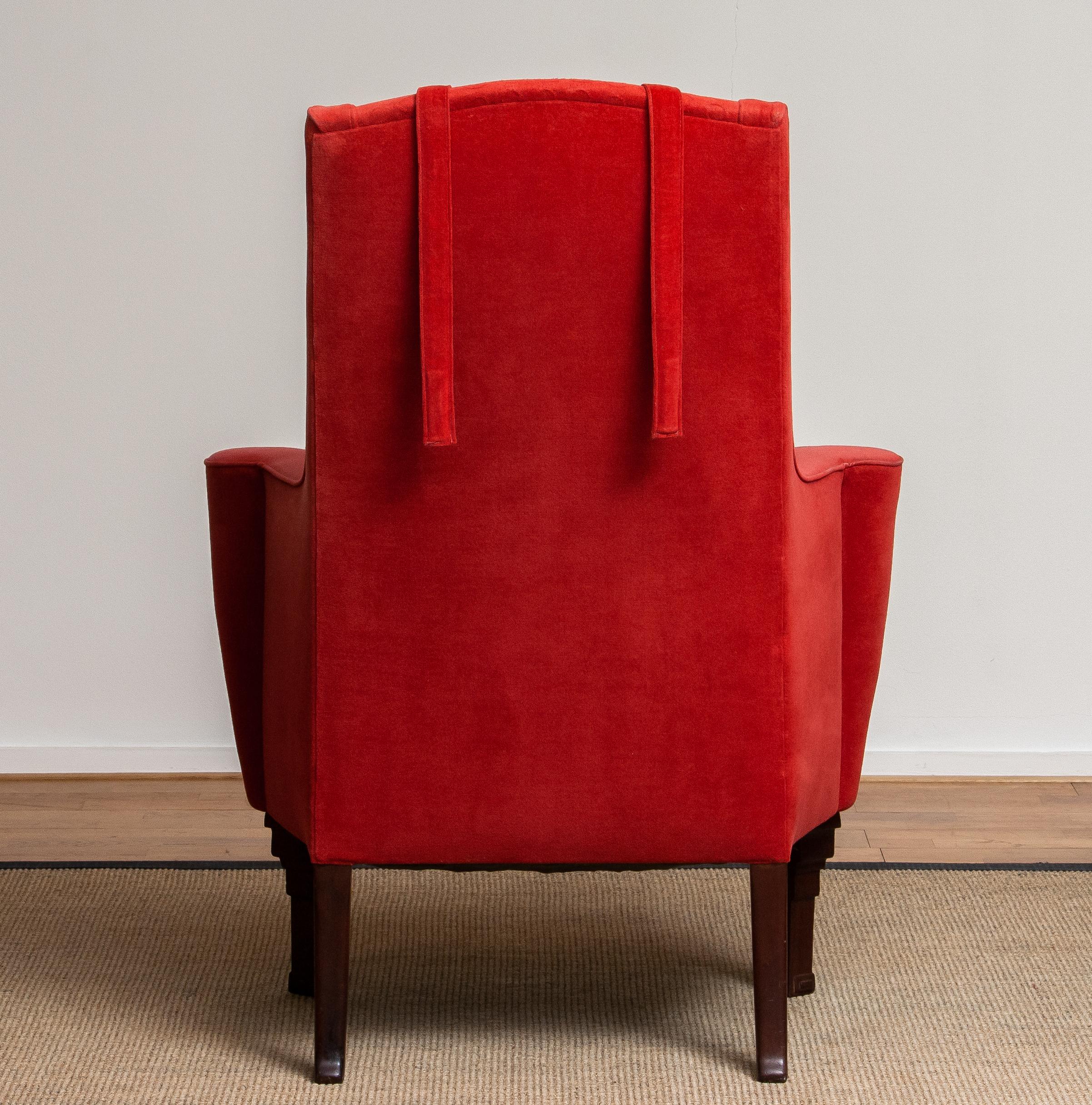 1930's Art Deco / Chippendale Easy Chair in Villa Gallia Style Made in Austria 3