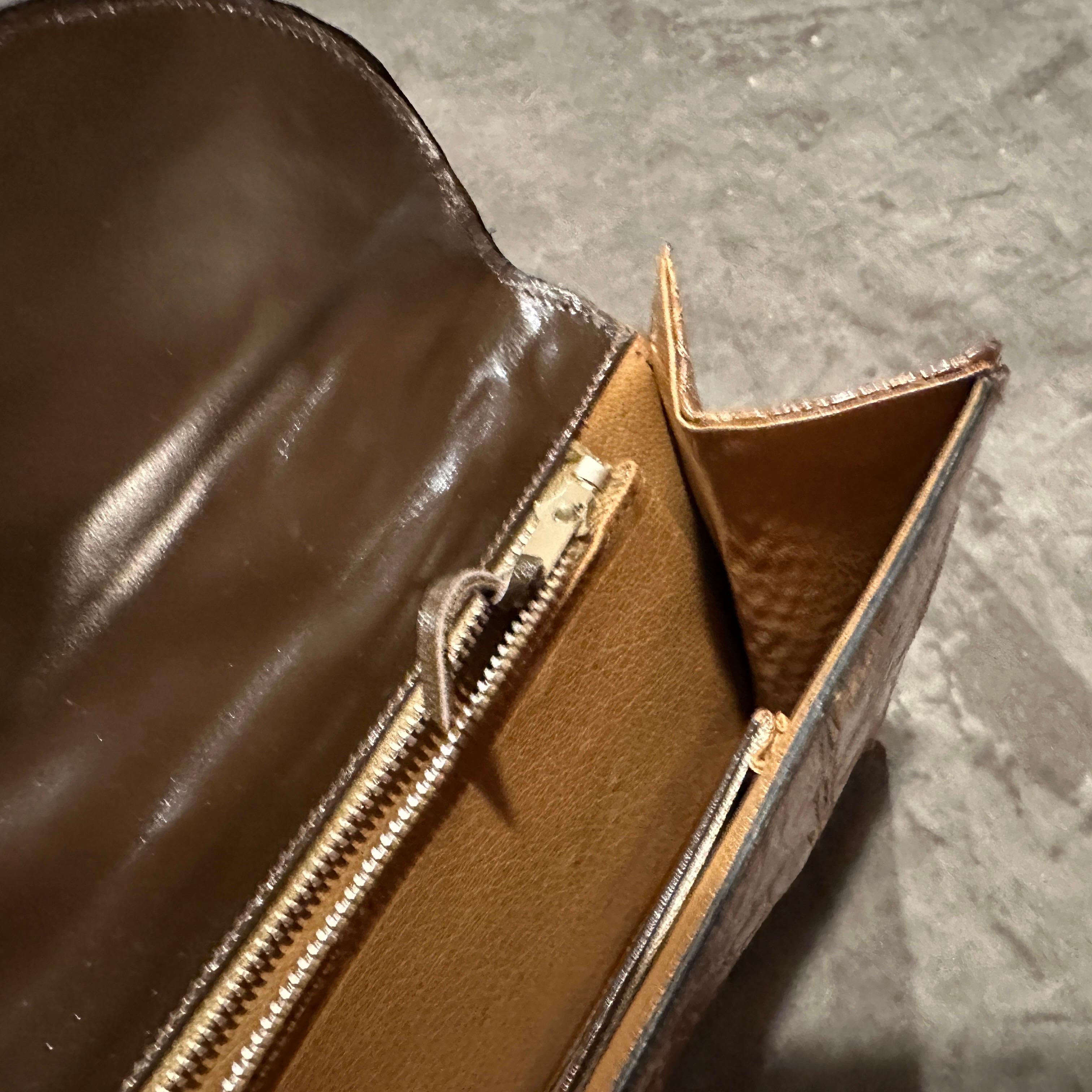 Black 1930s Art Deco High Quality Brown Leather Italian Jewel Evening Bag For Sale