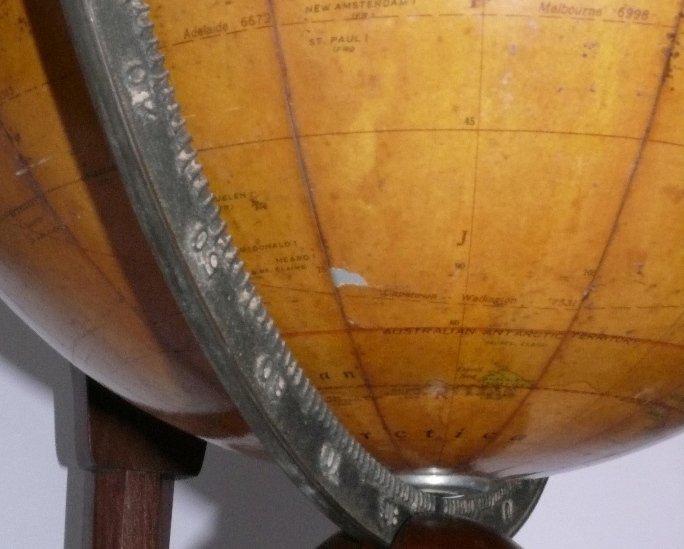 Globe terrestre de bibliothèque Art déco des années 1930 par Rand McNally en vente 2