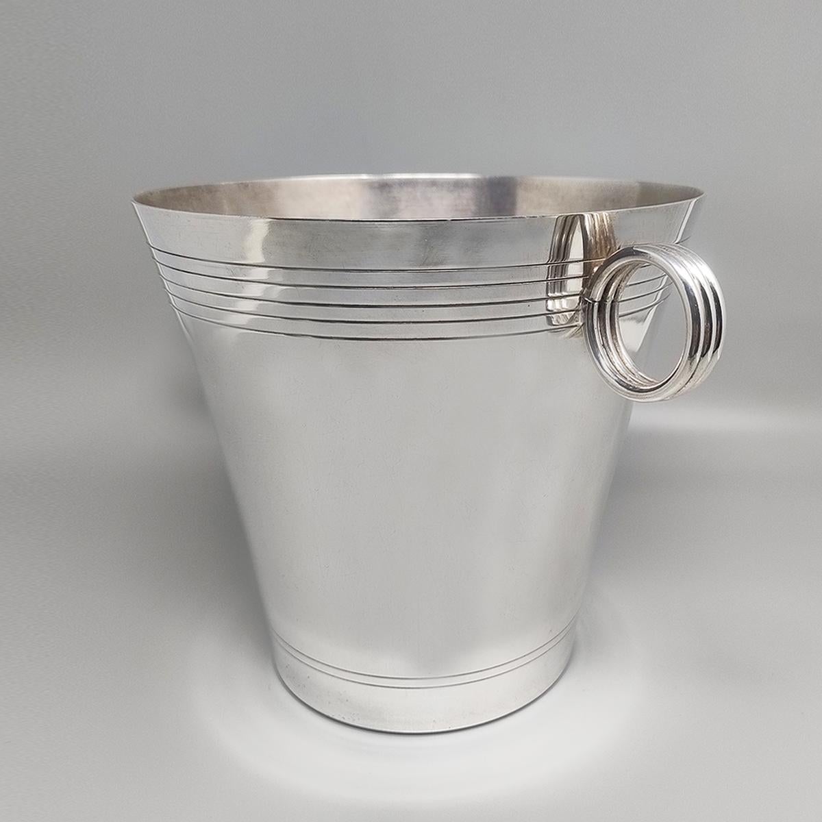 1930er Art Deco Eiskübel von Udner, versilbert, hergestellt in Frankreich im Zustand „Hervorragend“ im Angebot in Milano, IT