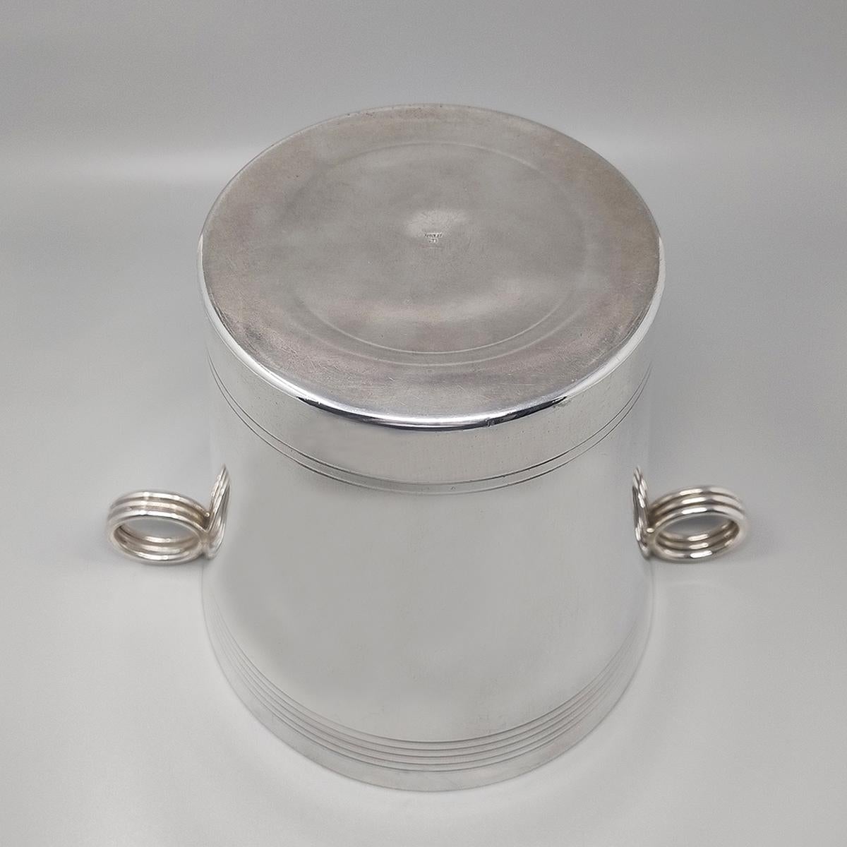 1930er Art Deco Eiskübel von Udner, versilbert, hergestellt in Frankreich (Mitte des 20. Jahrhunderts) im Angebot