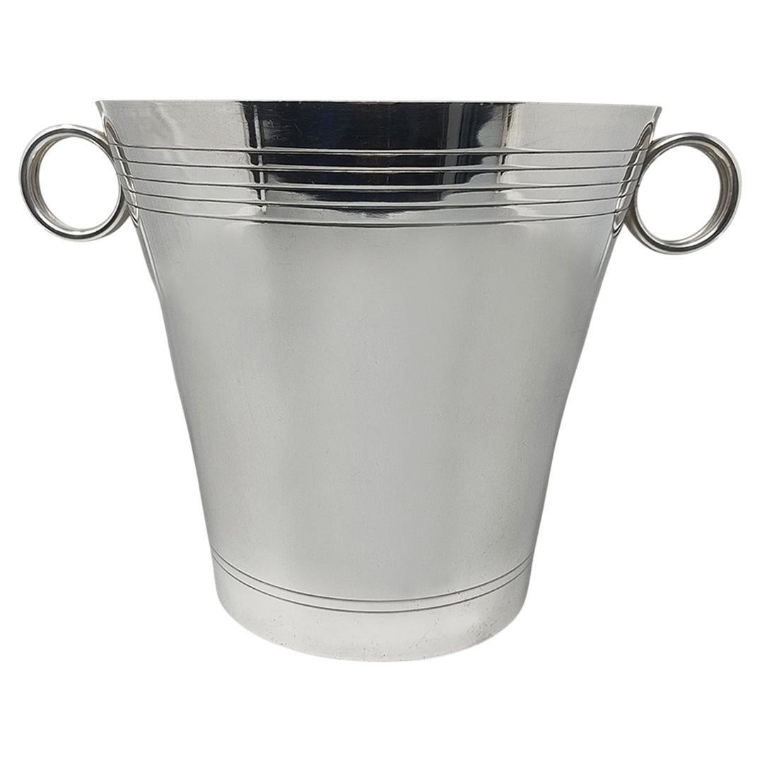 1930s Art Deco Ice Bucket by Udner in Silver Plated.Made in France