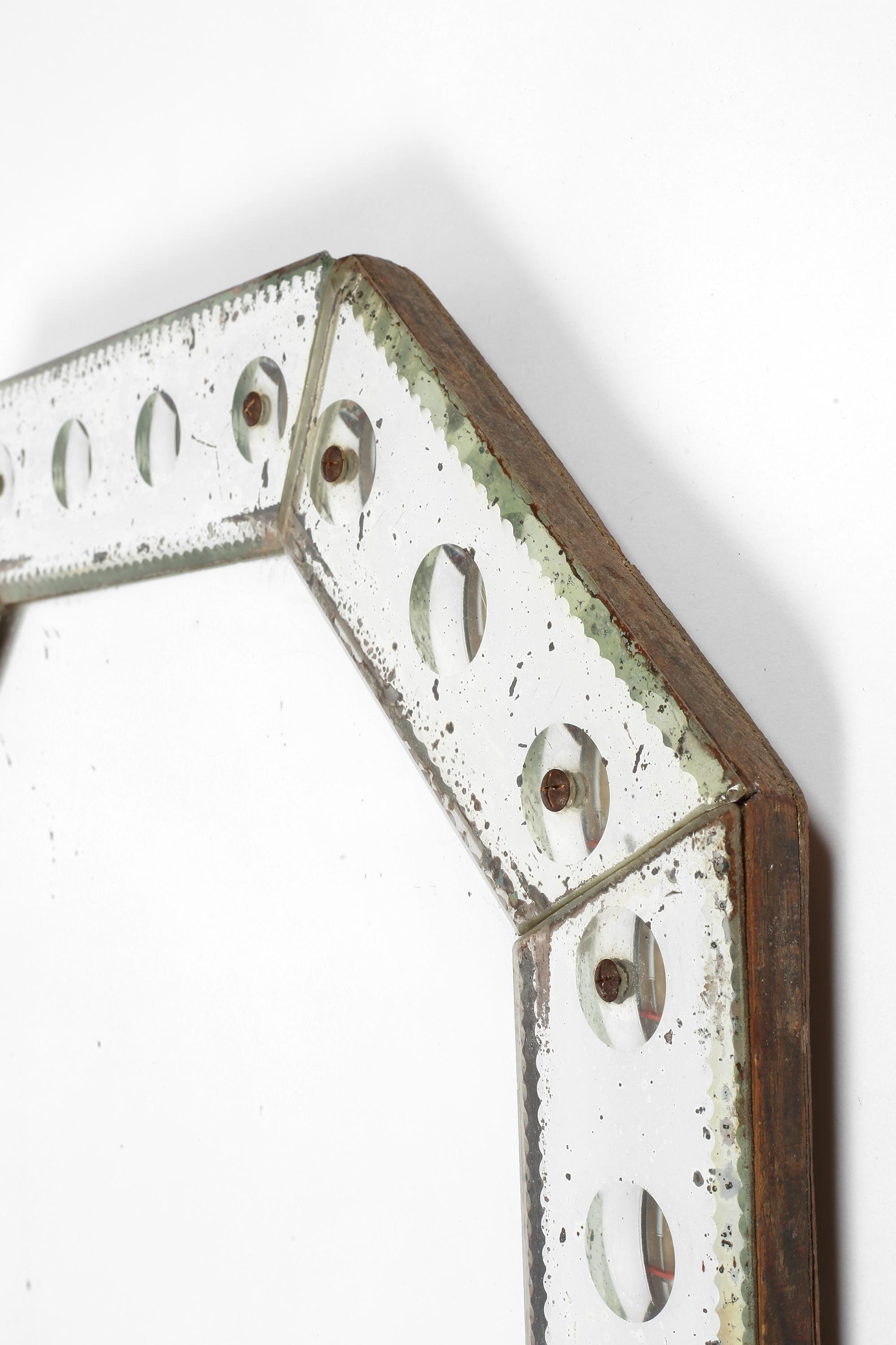 1930s Art Deco Italian Octagonal Venetian Wall Mirror en vente 1