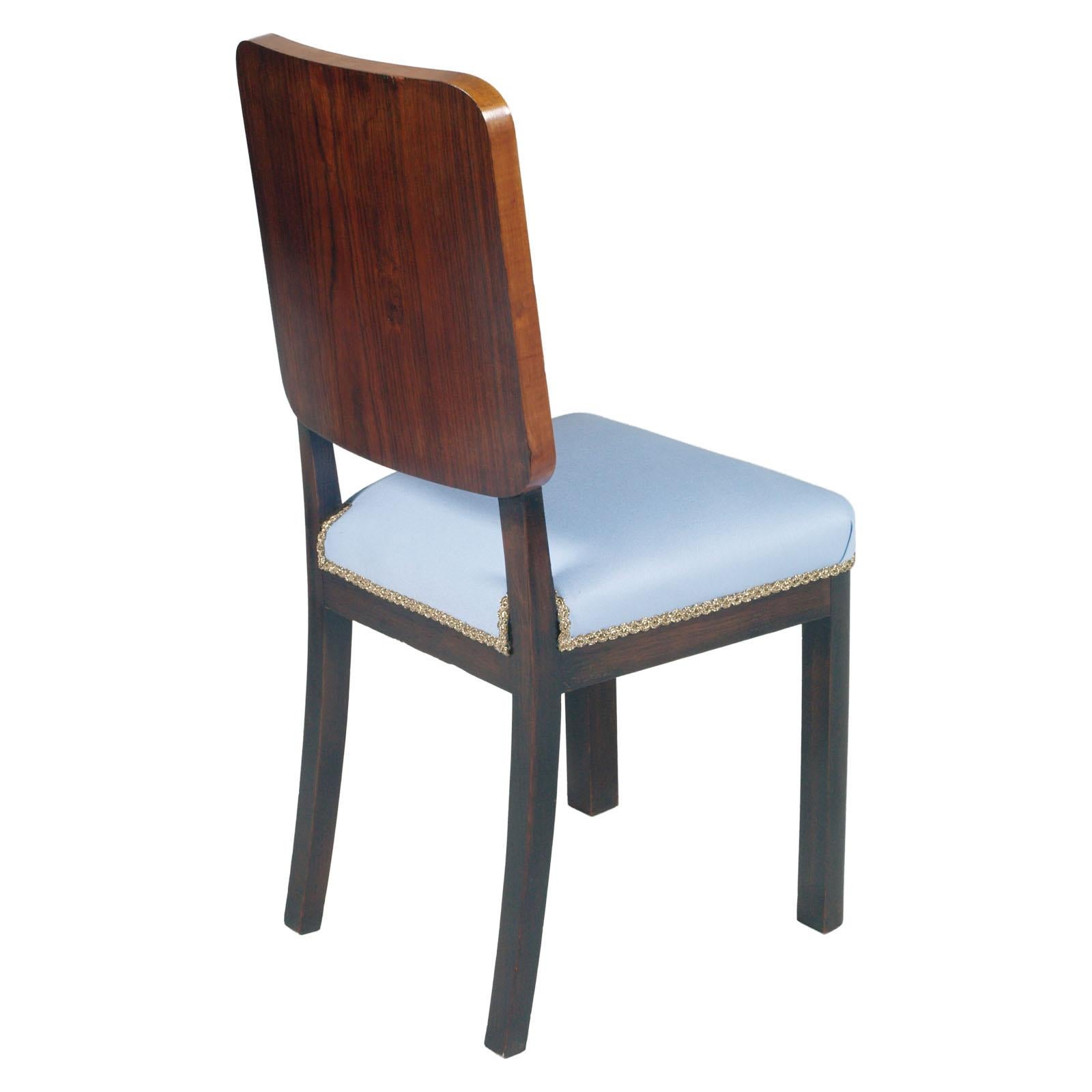 1930s Art Deco Italian Side Chair by Borsani, Atelier di Varedo New Upholstered  In Good Condition For Sale In Vigonza, Padua