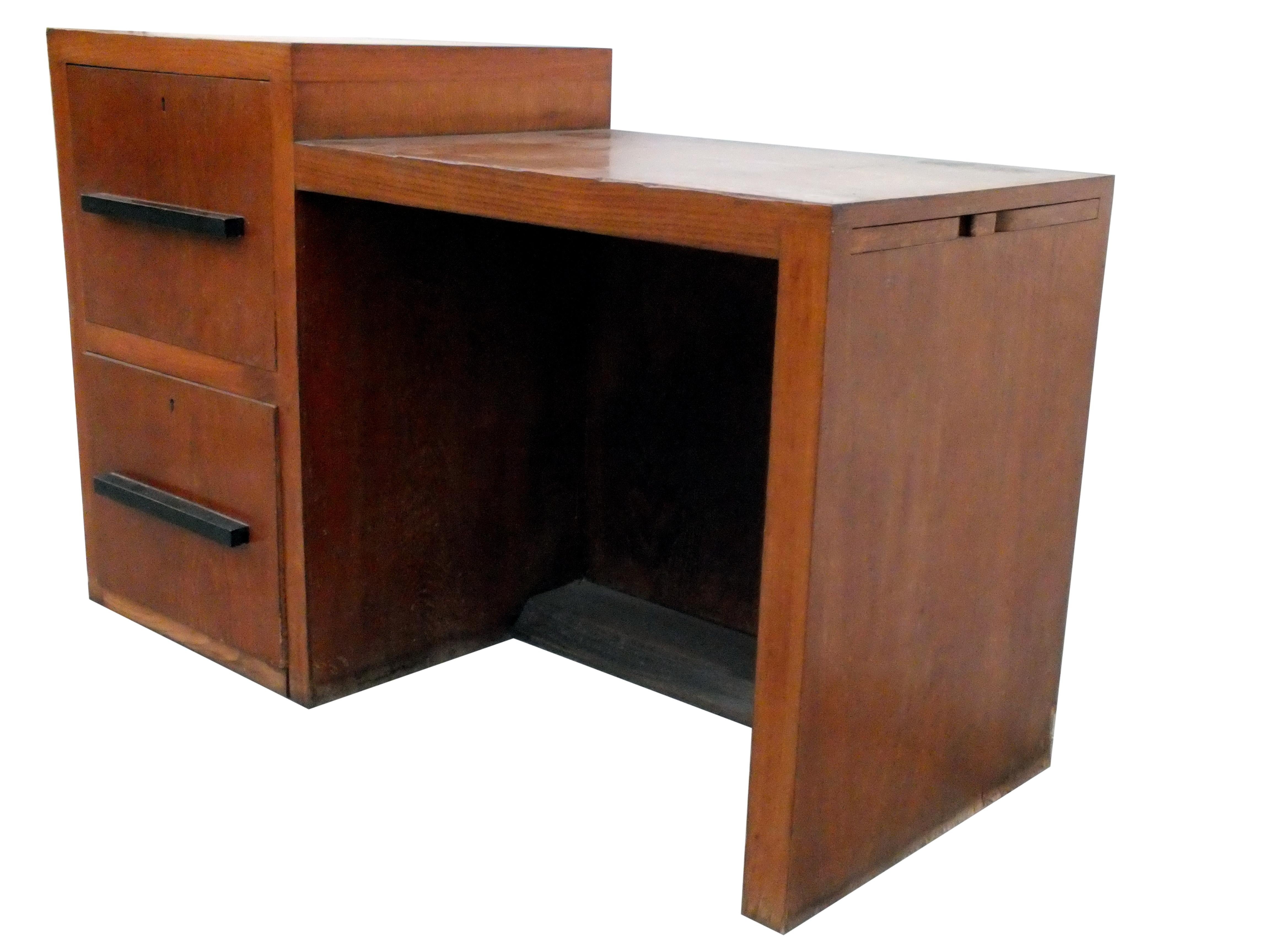 Wood 1930s Art Deco Italy in the Manner Pagano Attributed Writing Desk For Sale