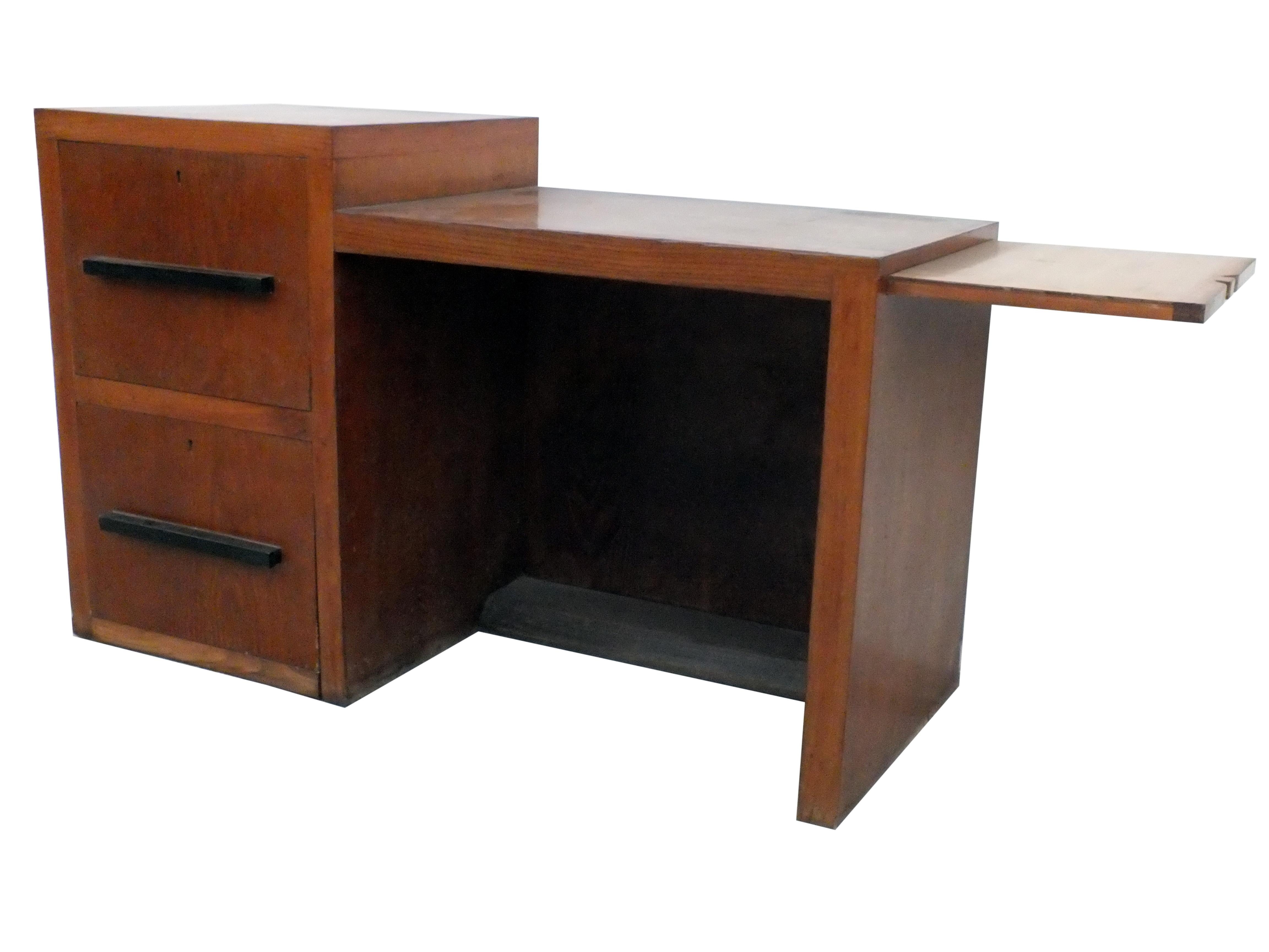1930s Art Deco Italy in the Manner Pagano Attributed Writing Desk For Sale 1